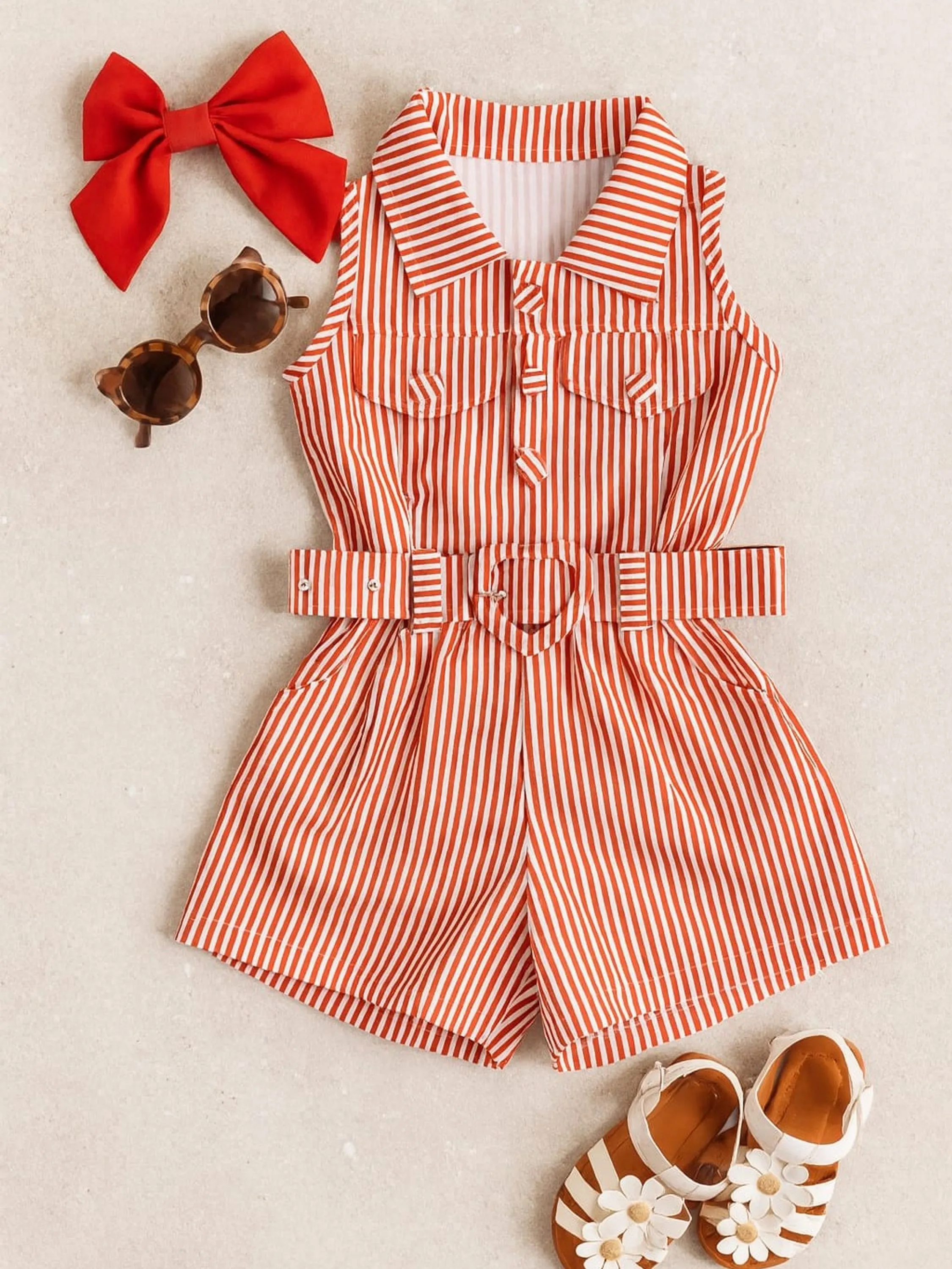 Macaquinho Alfaiataria Listrado Infantil FlashoesKids