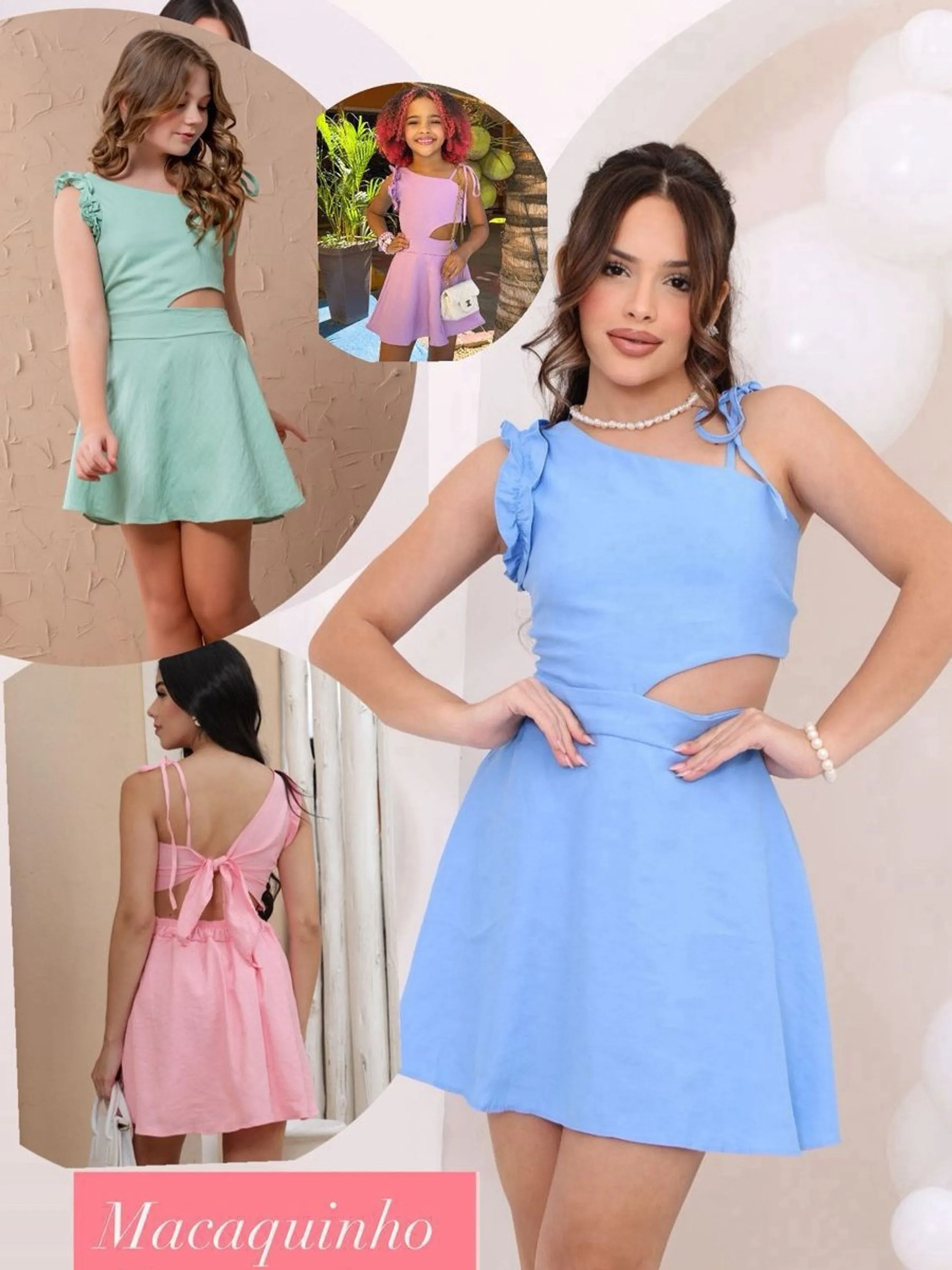 Macaquinho short saia juvenil flashoeeskids