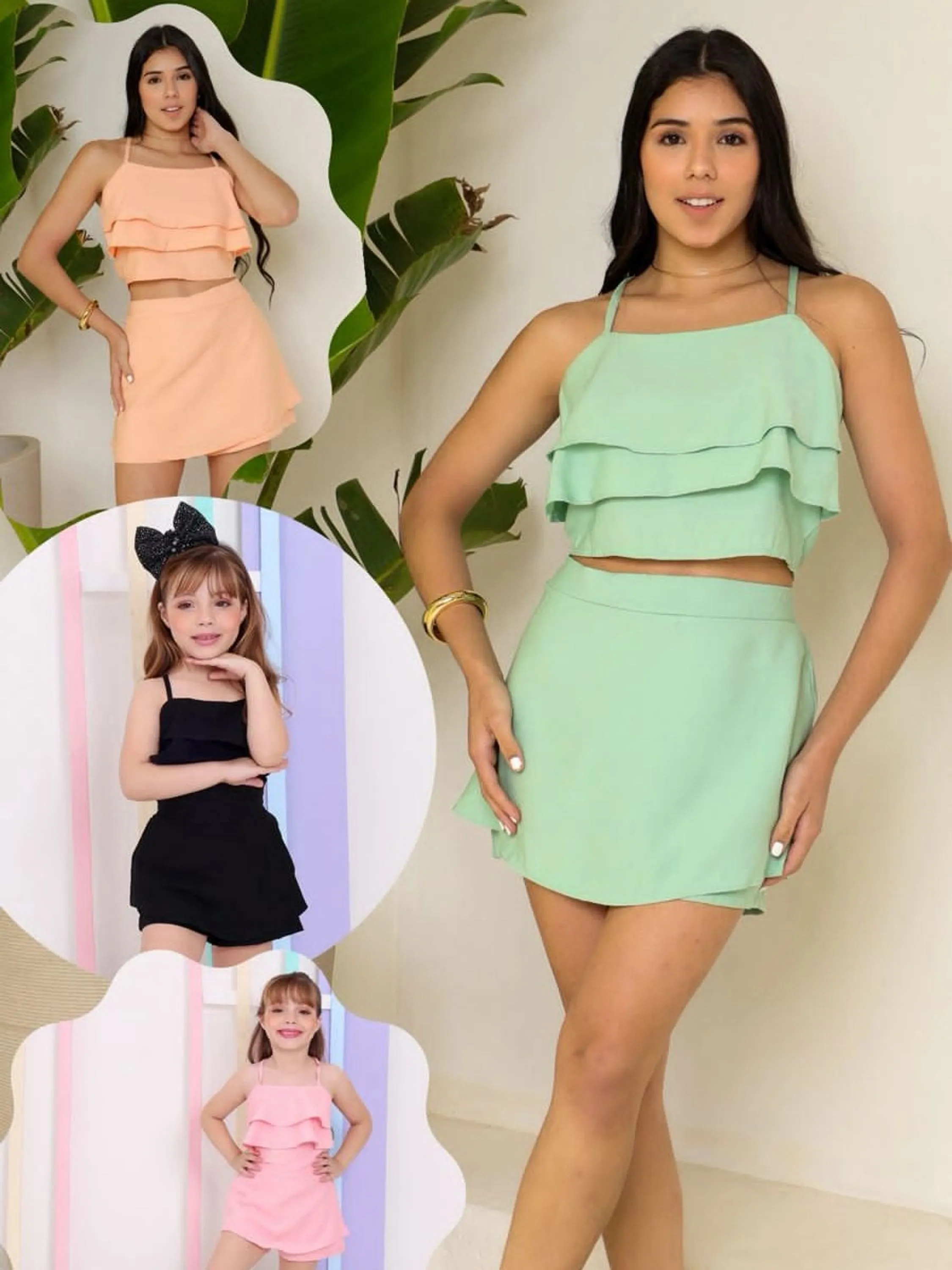 Conjunto Shorts Saia Infantil Juvenil Flashoeskids