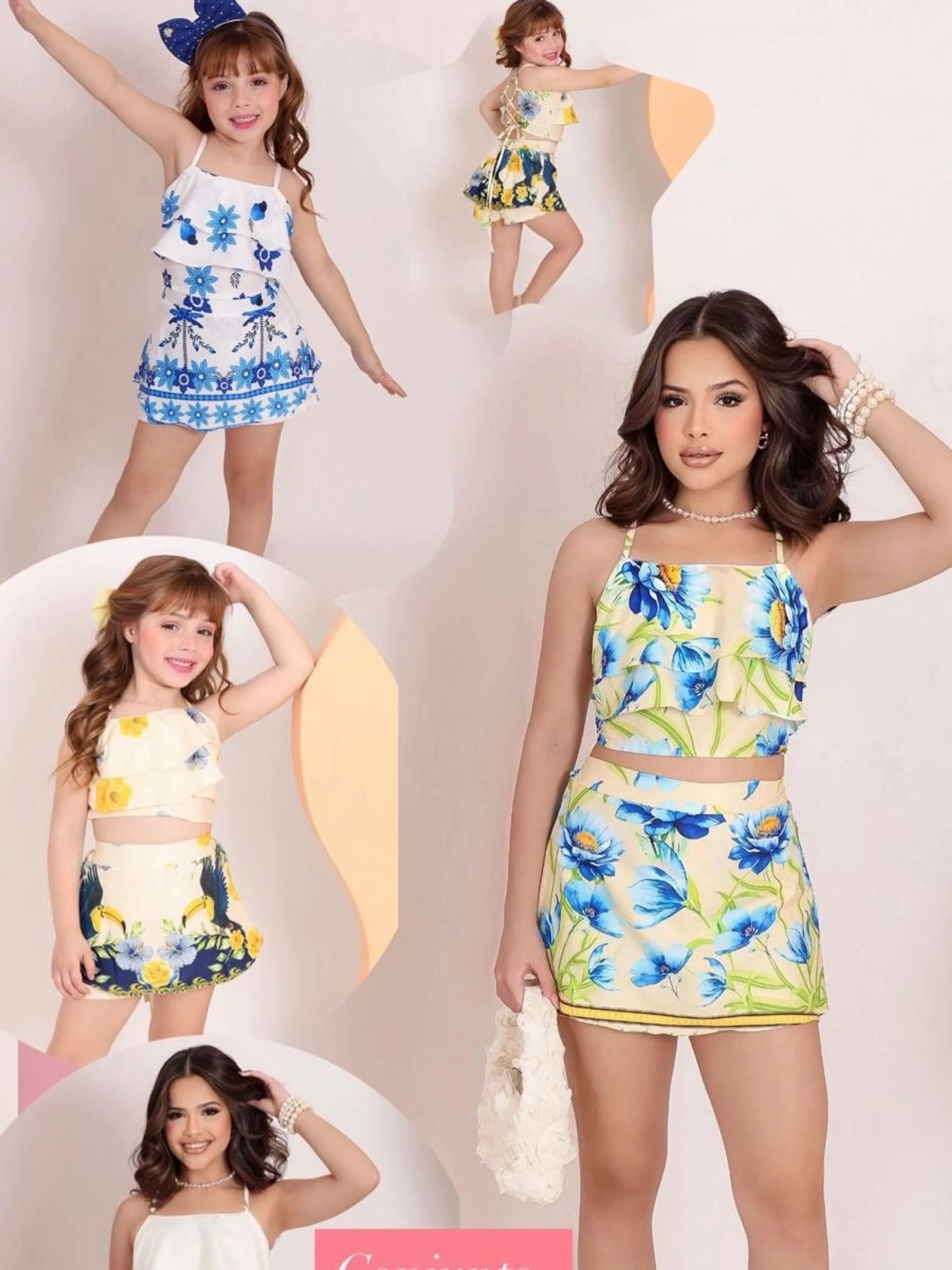 Conjunto Shorts Saia Infantil Juvenil Flashoeskids