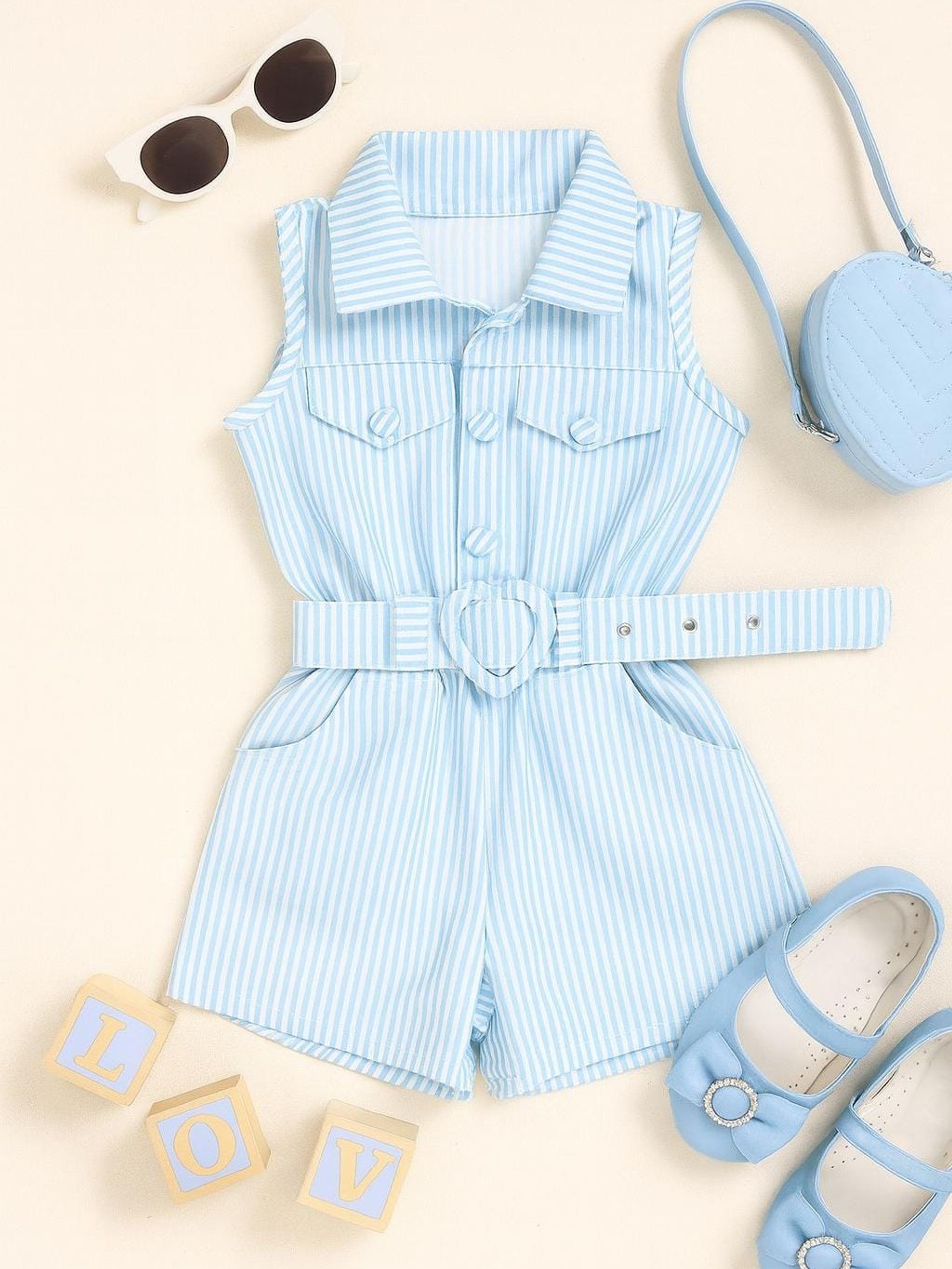 Macaquinho Alfaiataria Listrado Infantil FlashoesKids