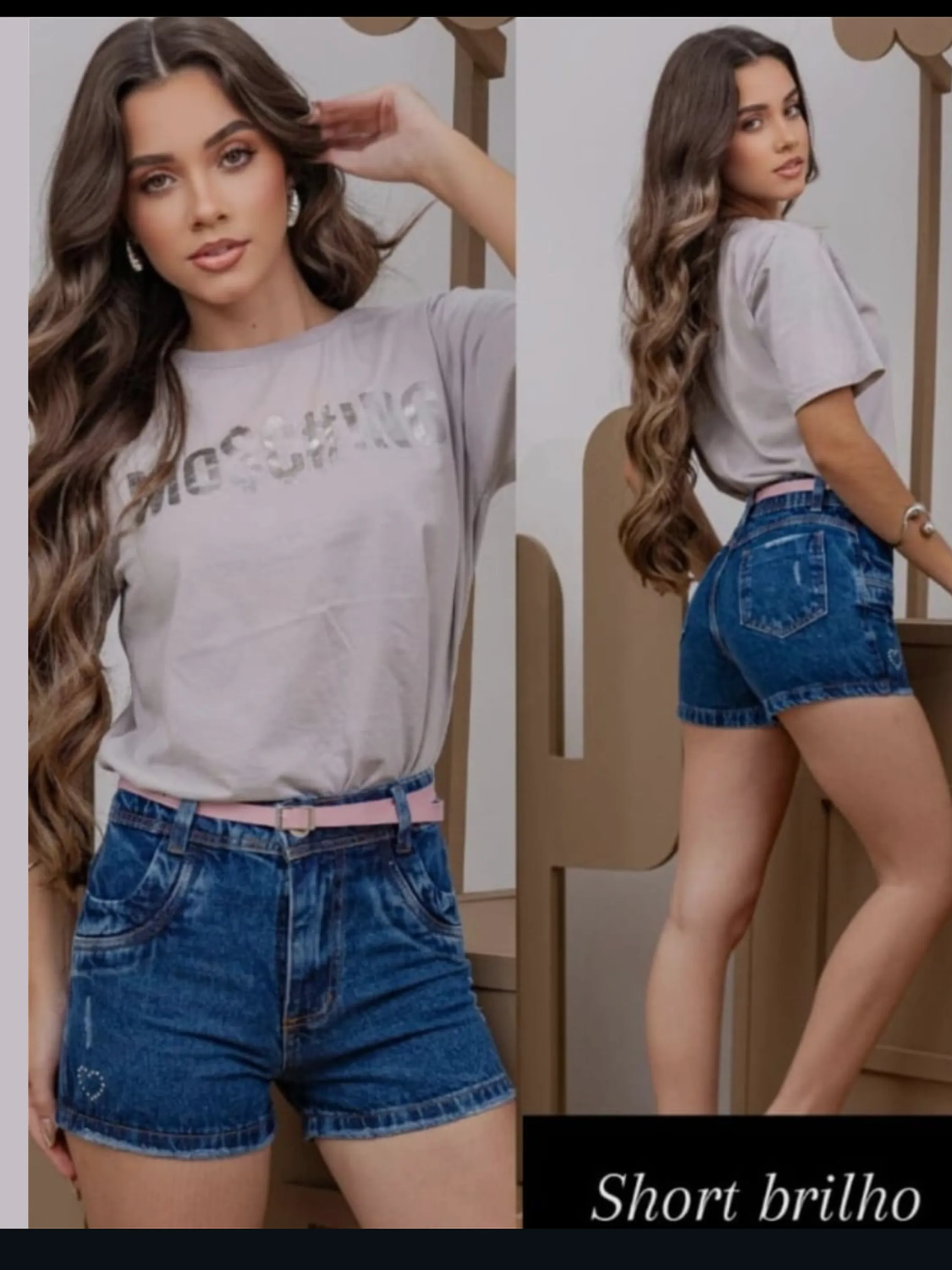 Shorts Jeans Brilho Juvenil Flashoeskids