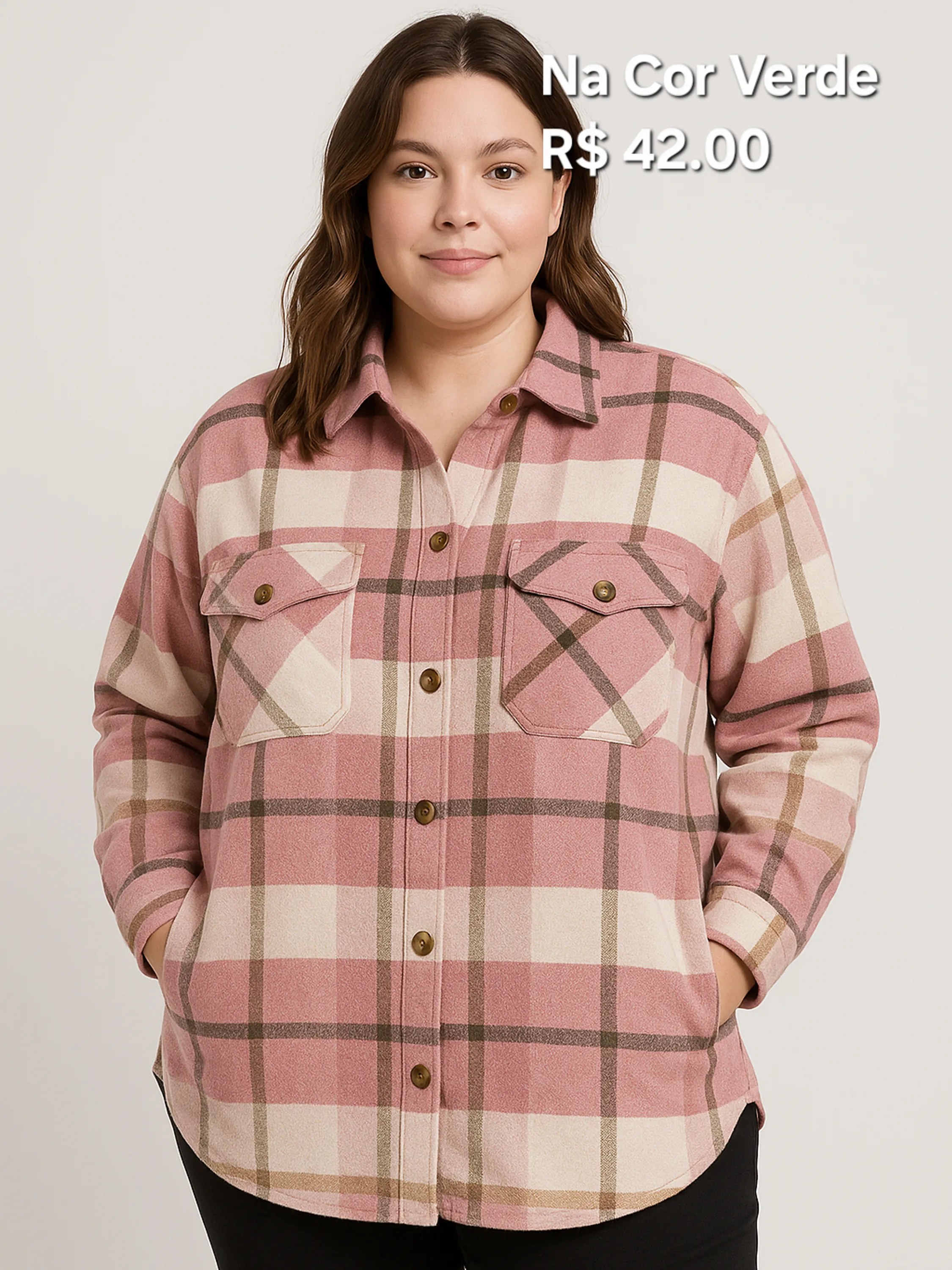 Blusa Plus size Flanelada