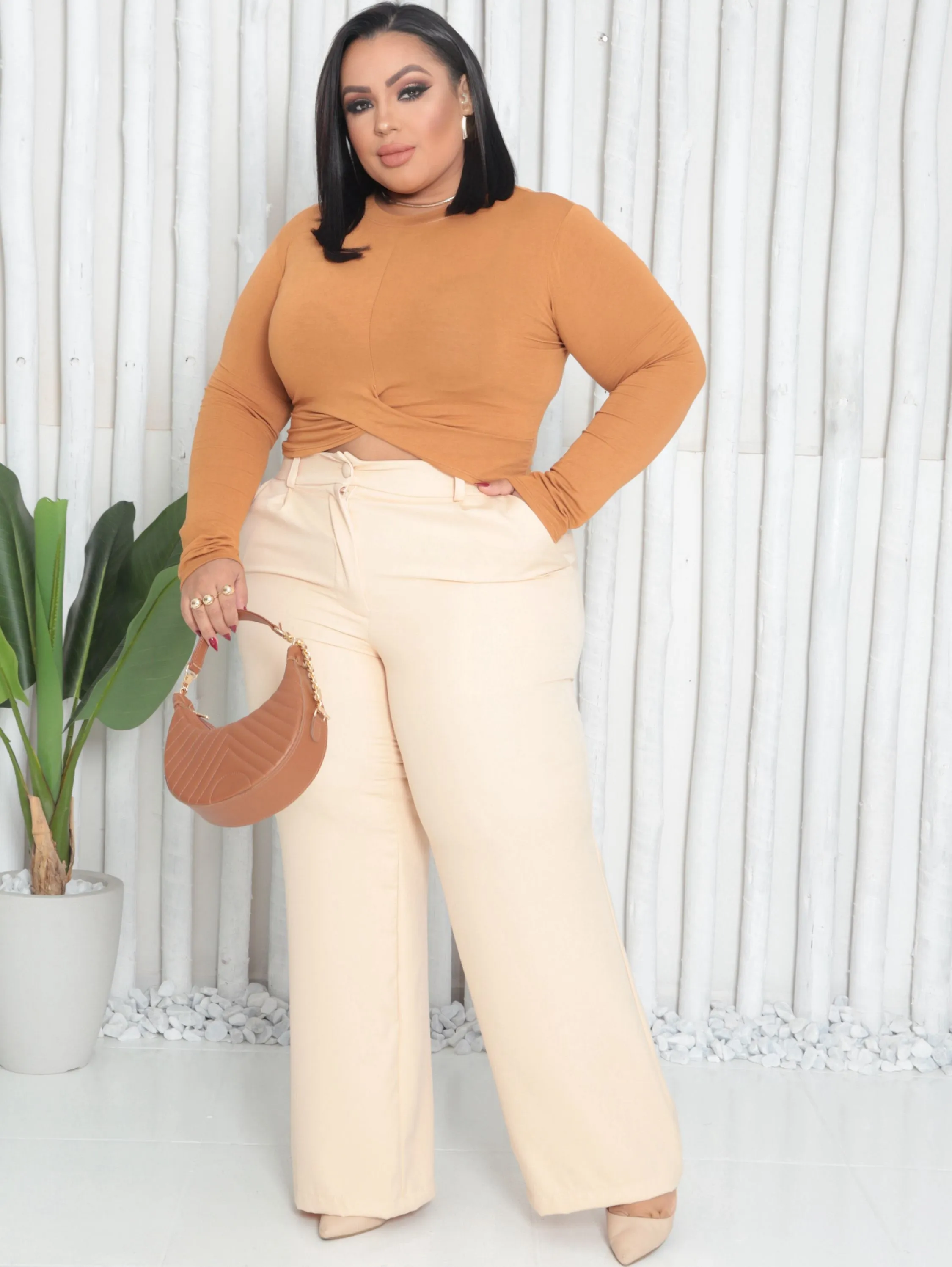 Calça Alfaiataria Feminina elegante social modinha plus size modinha P ao G3