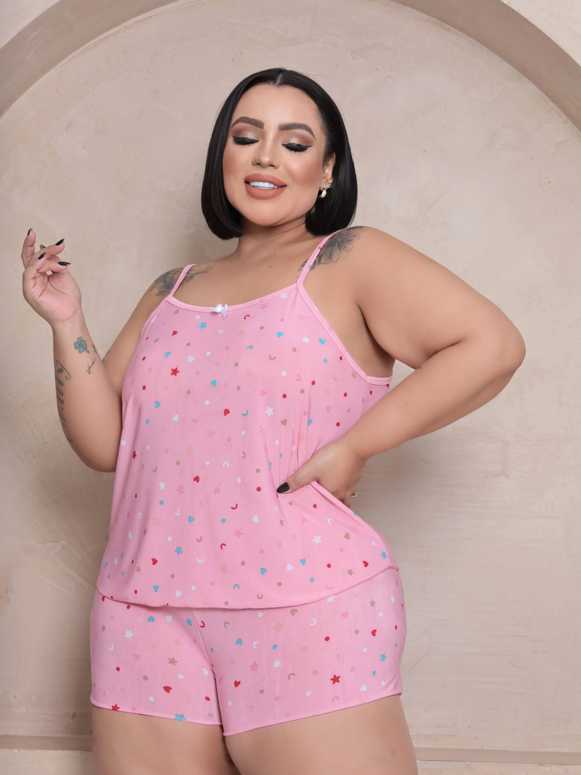 Pijama feminino mais vendido elegante plus size liganete