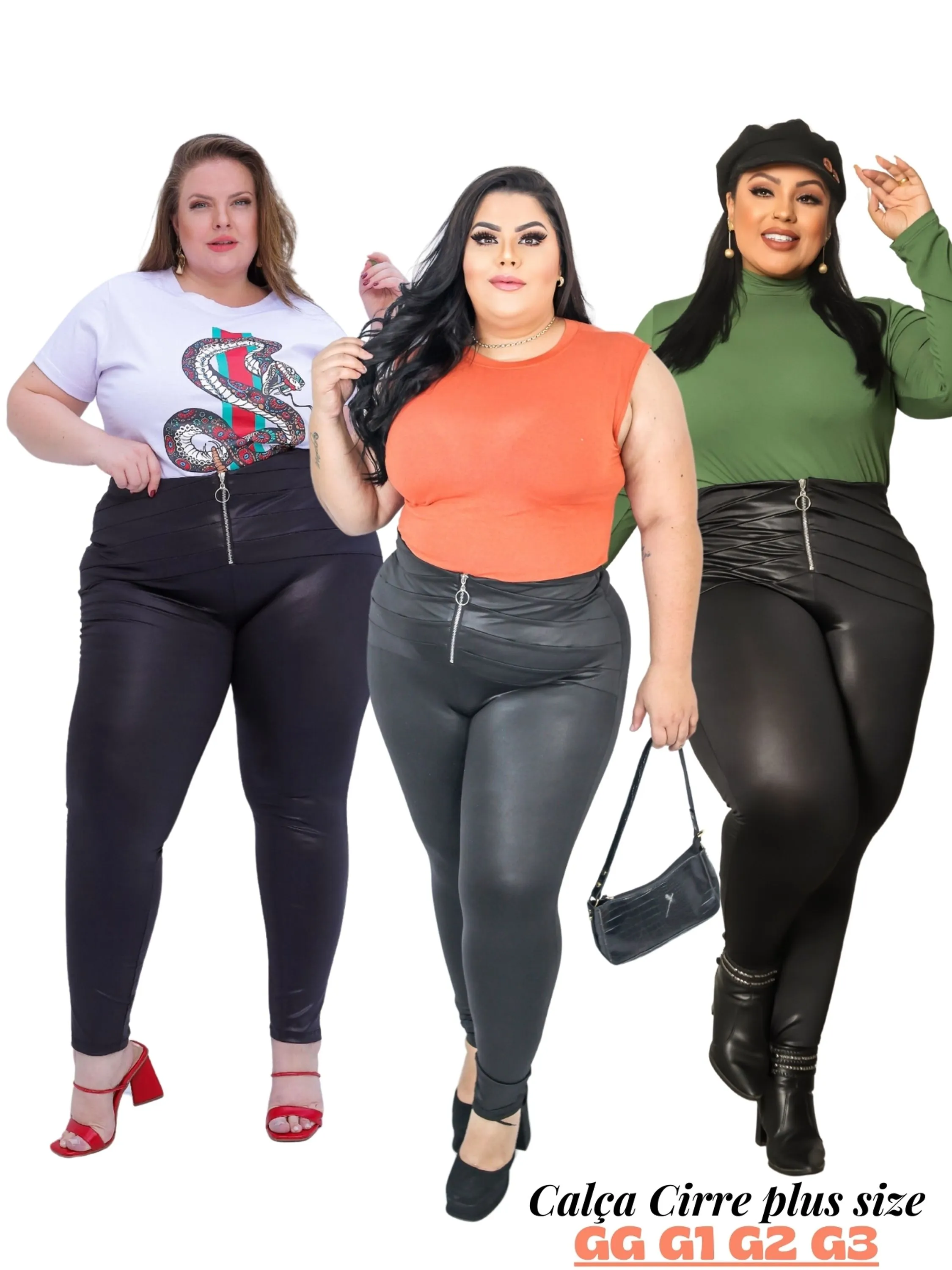 Calça de Couro Lipo | Modeladora, Skinny e com Bolso e Zíper | Grossa e Estilosa