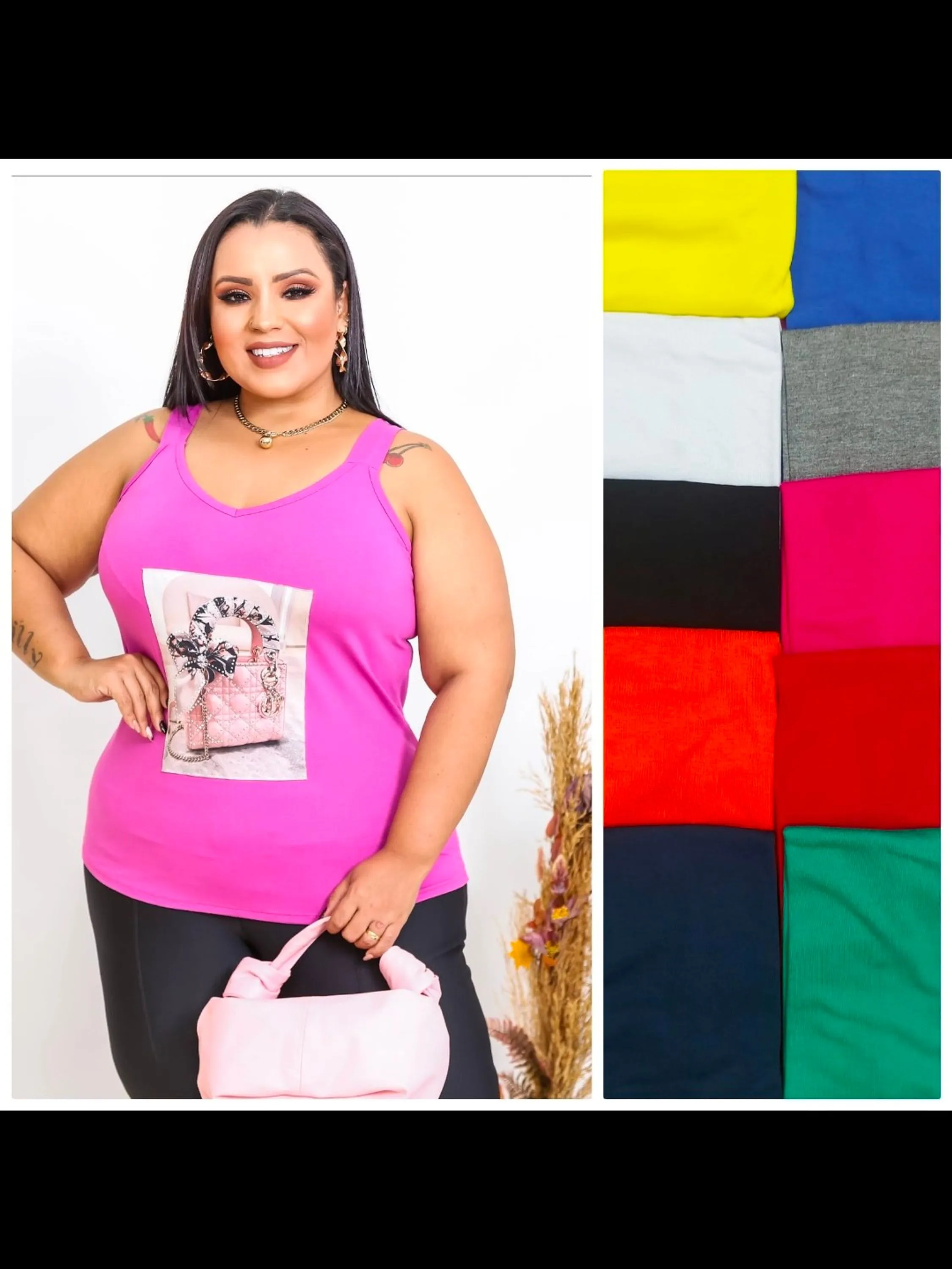 regata plus size pink girl