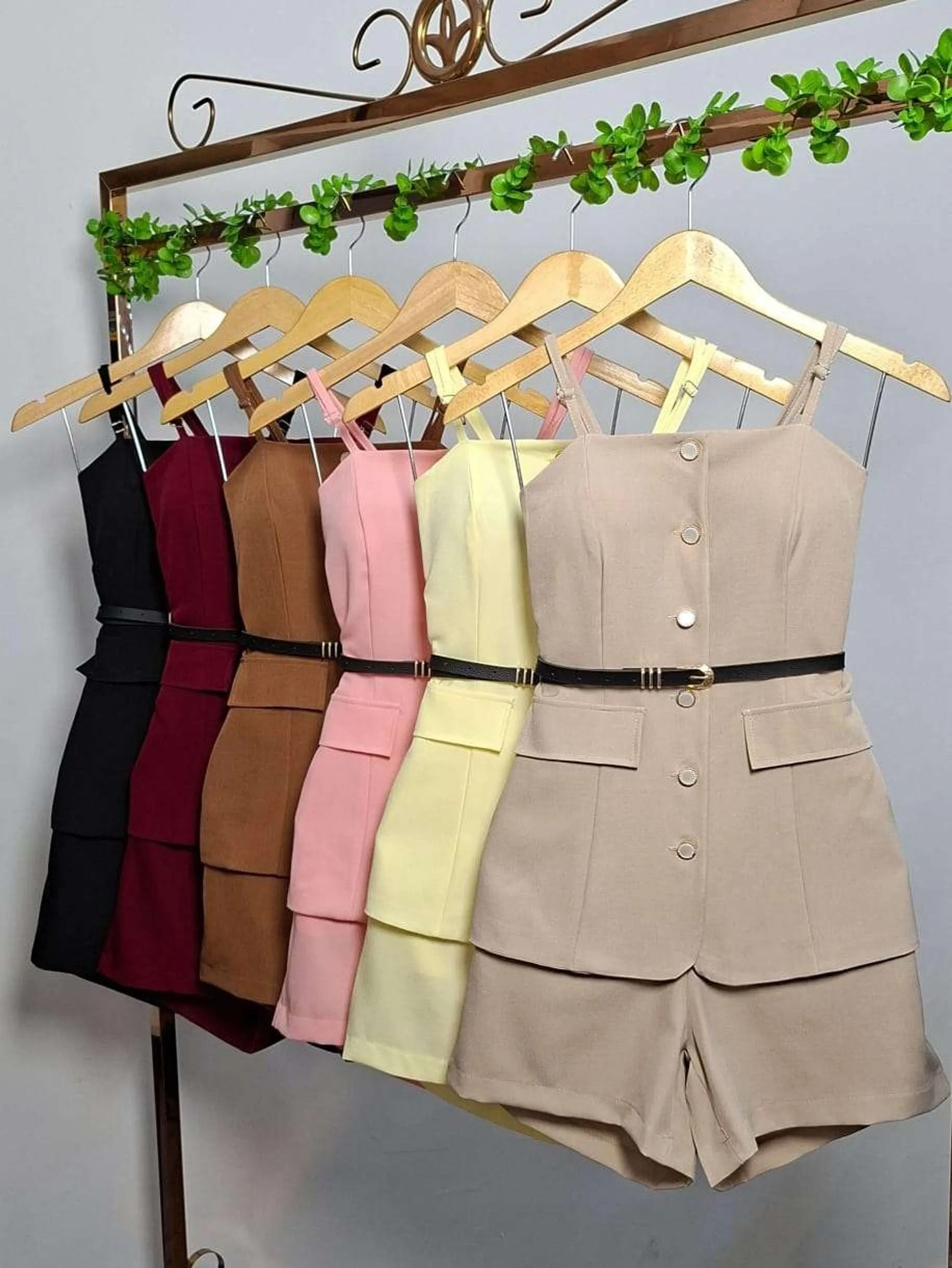 conjunto twill com cinto pink girl