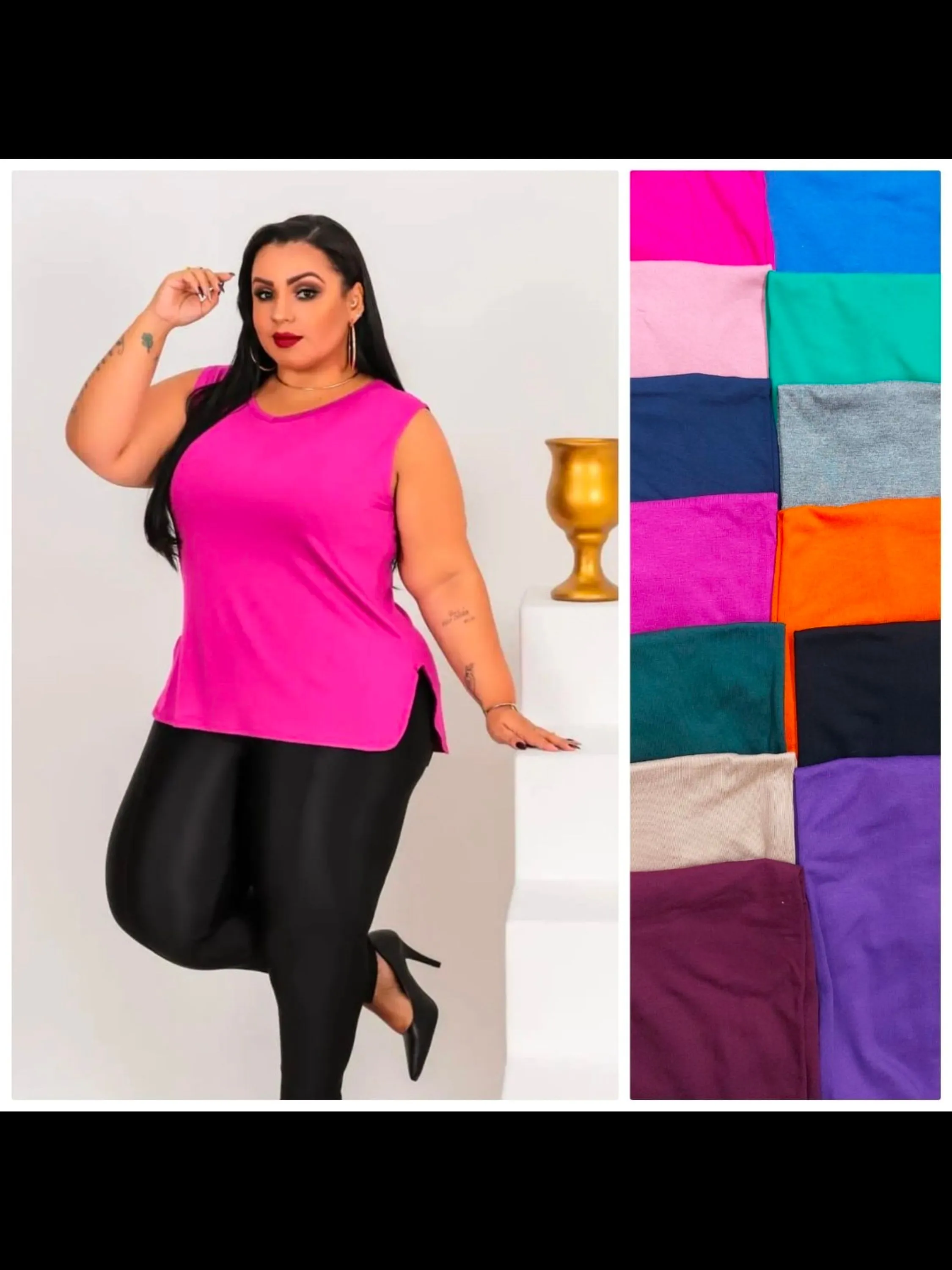 regata plus size pink girl