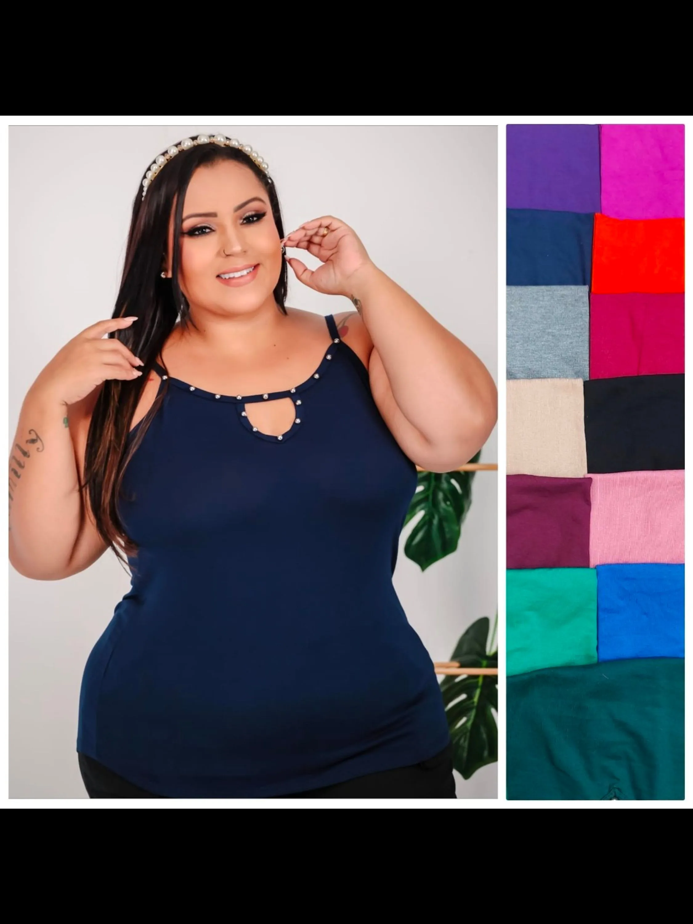 regata plus size pink girl