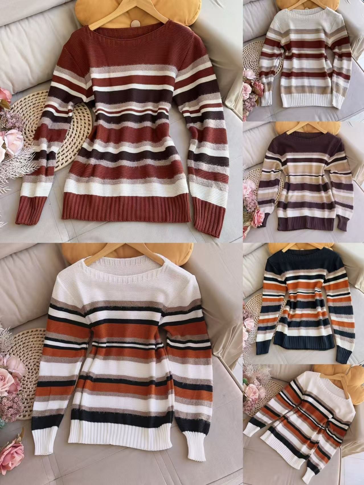 blusa inverno listrado pink girl