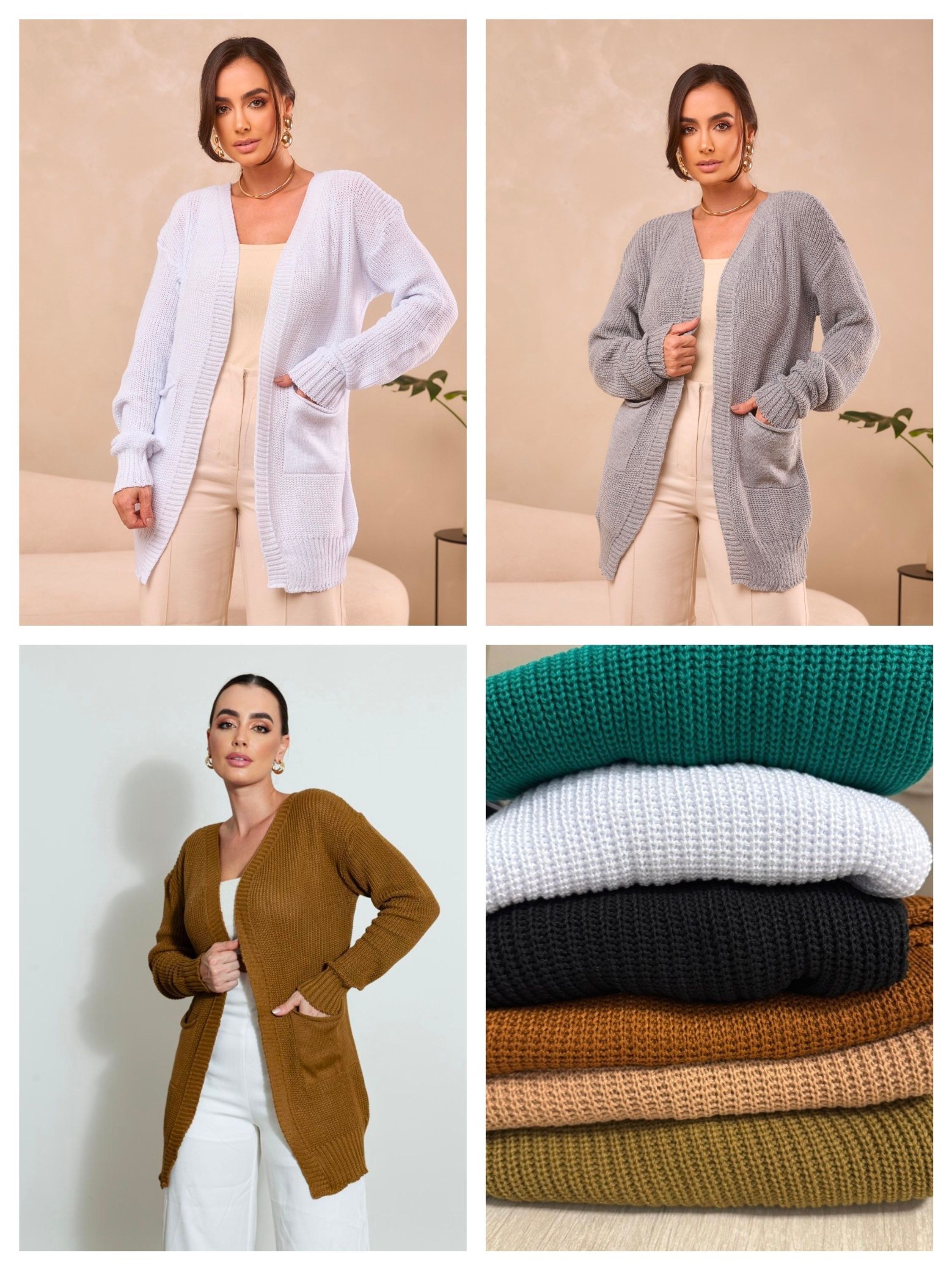 cardigan com bolso pink girl