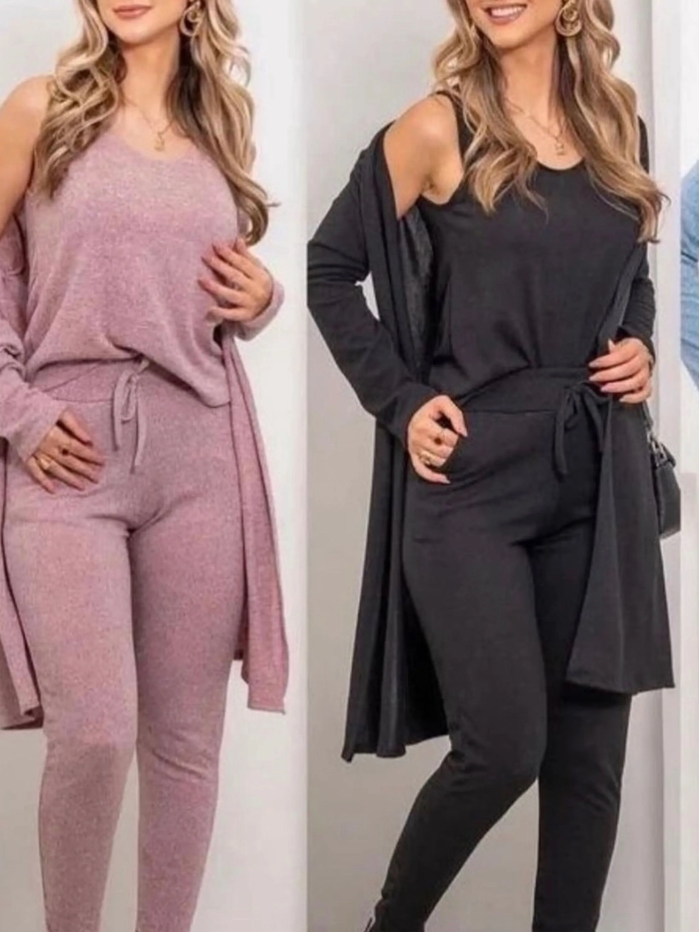 Blusa manga longa 3ps conjunto