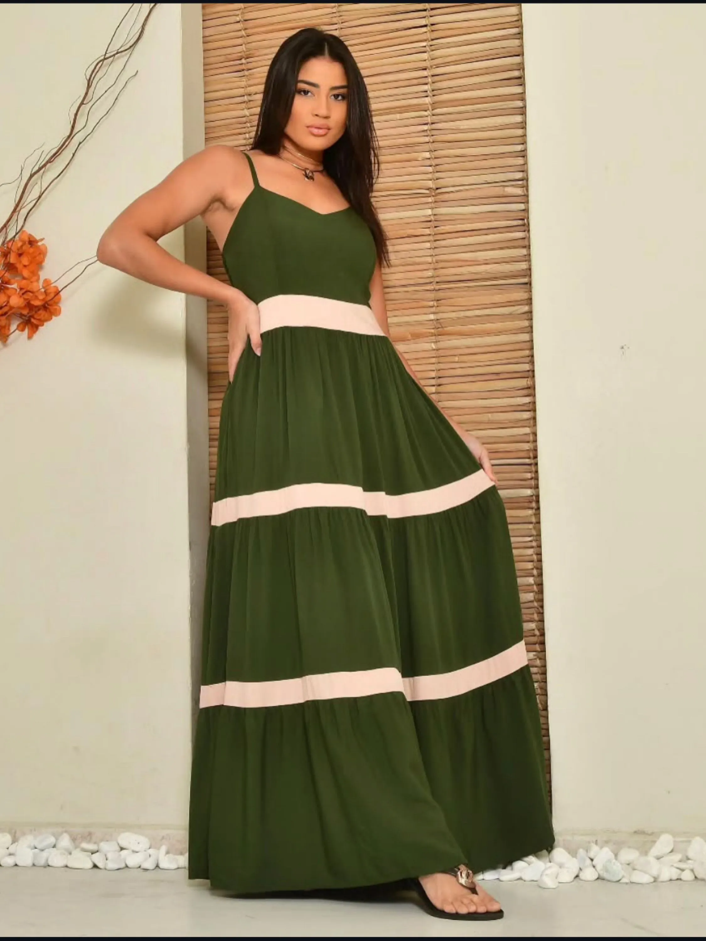 Vestido longo com bojo