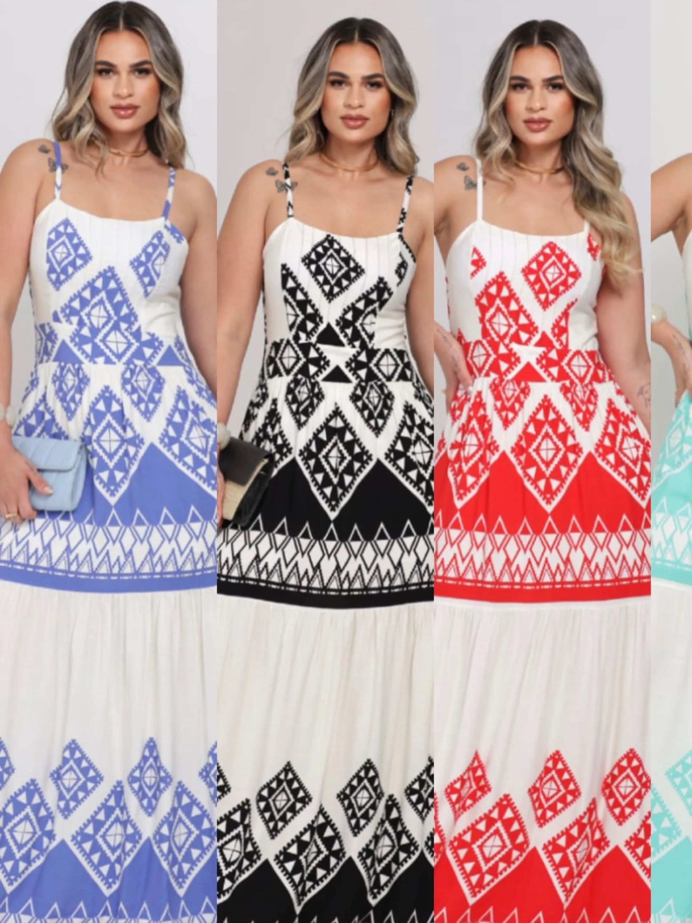 Vestido Longo estampas variadas