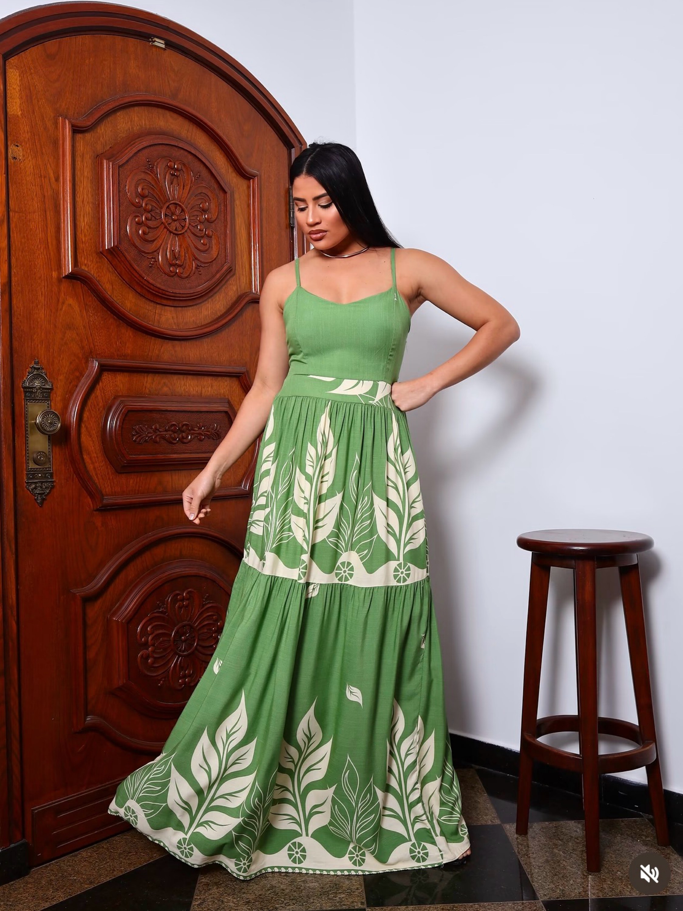 Vestido longo estampas variadas tamanho único