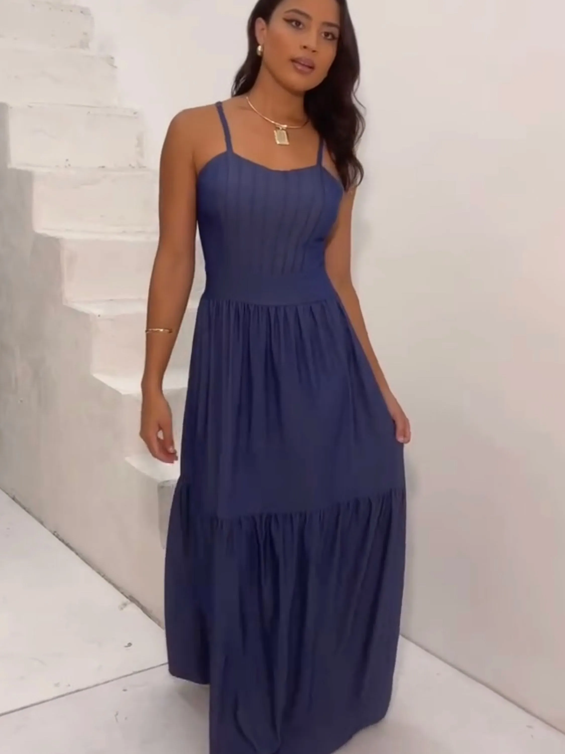 Vestido longo com bojo