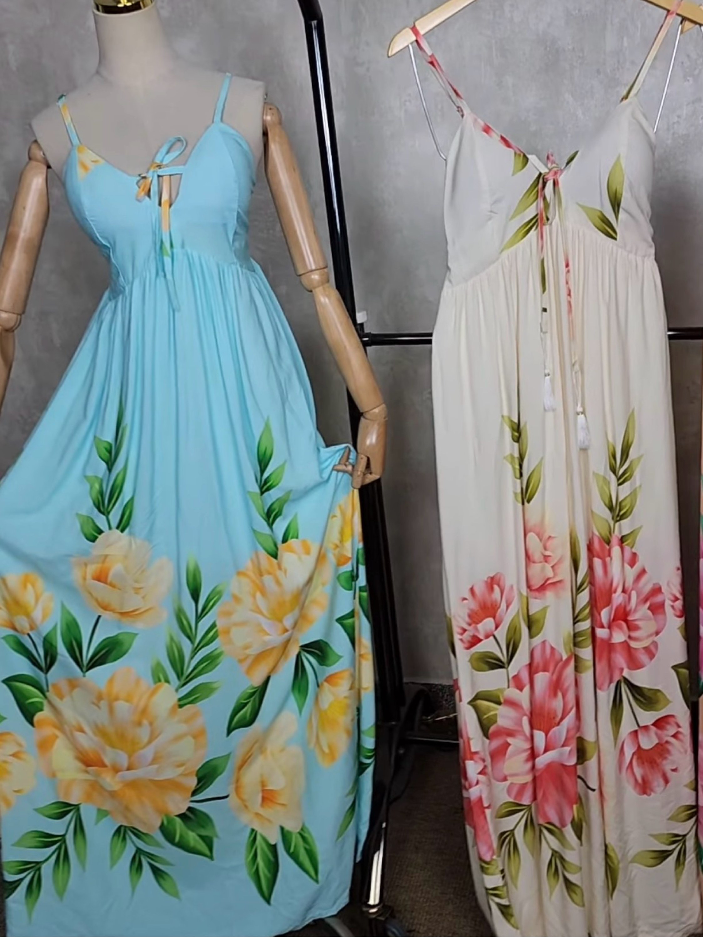 Vestido longo estampas variadas