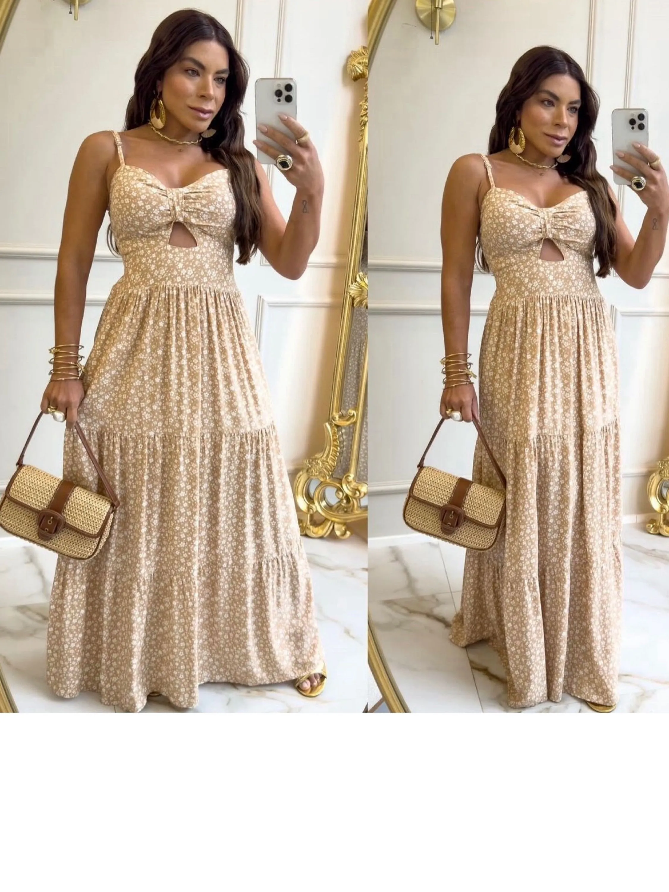 Vestido longo estampas