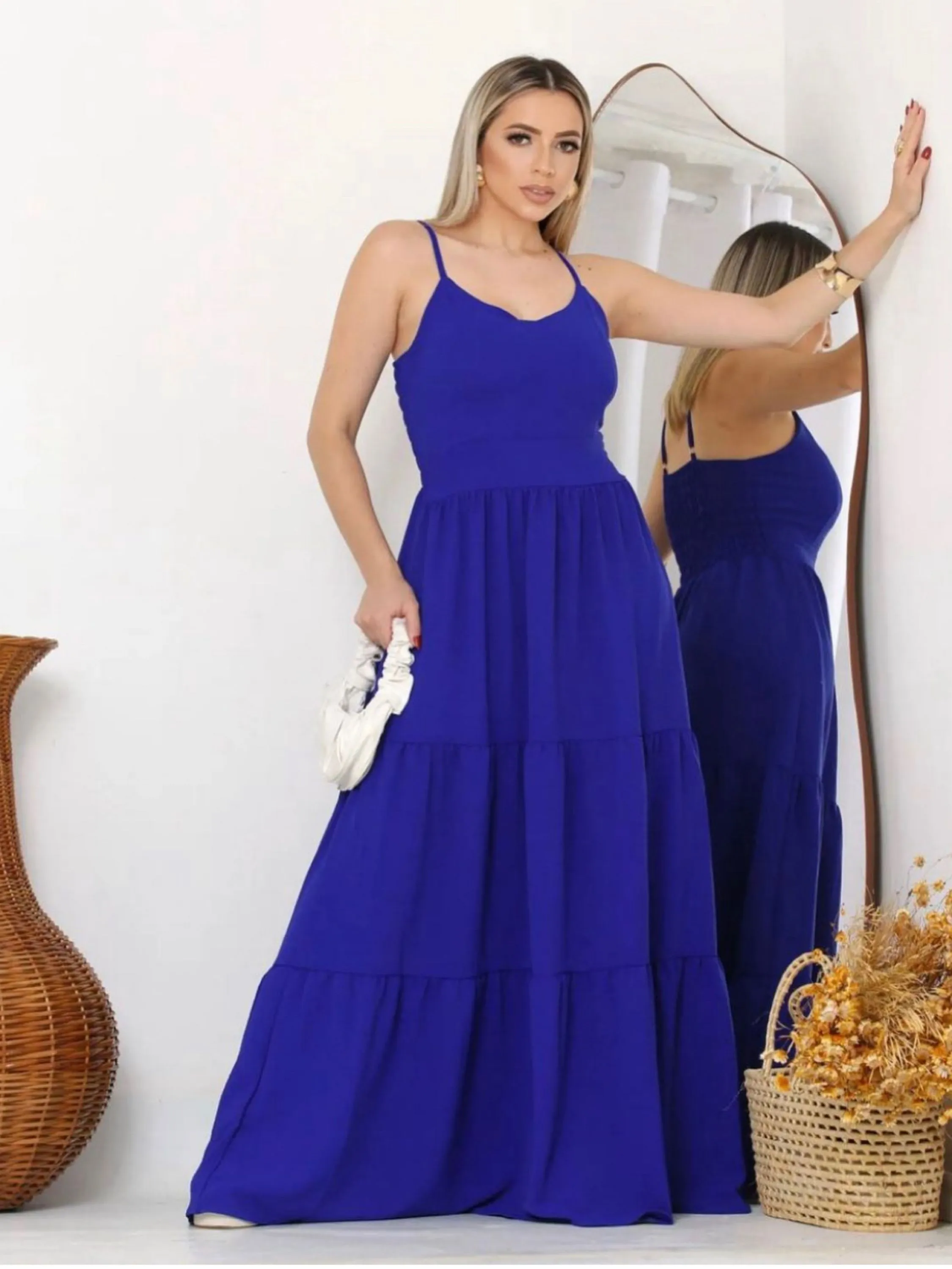Vestido longo com bojo