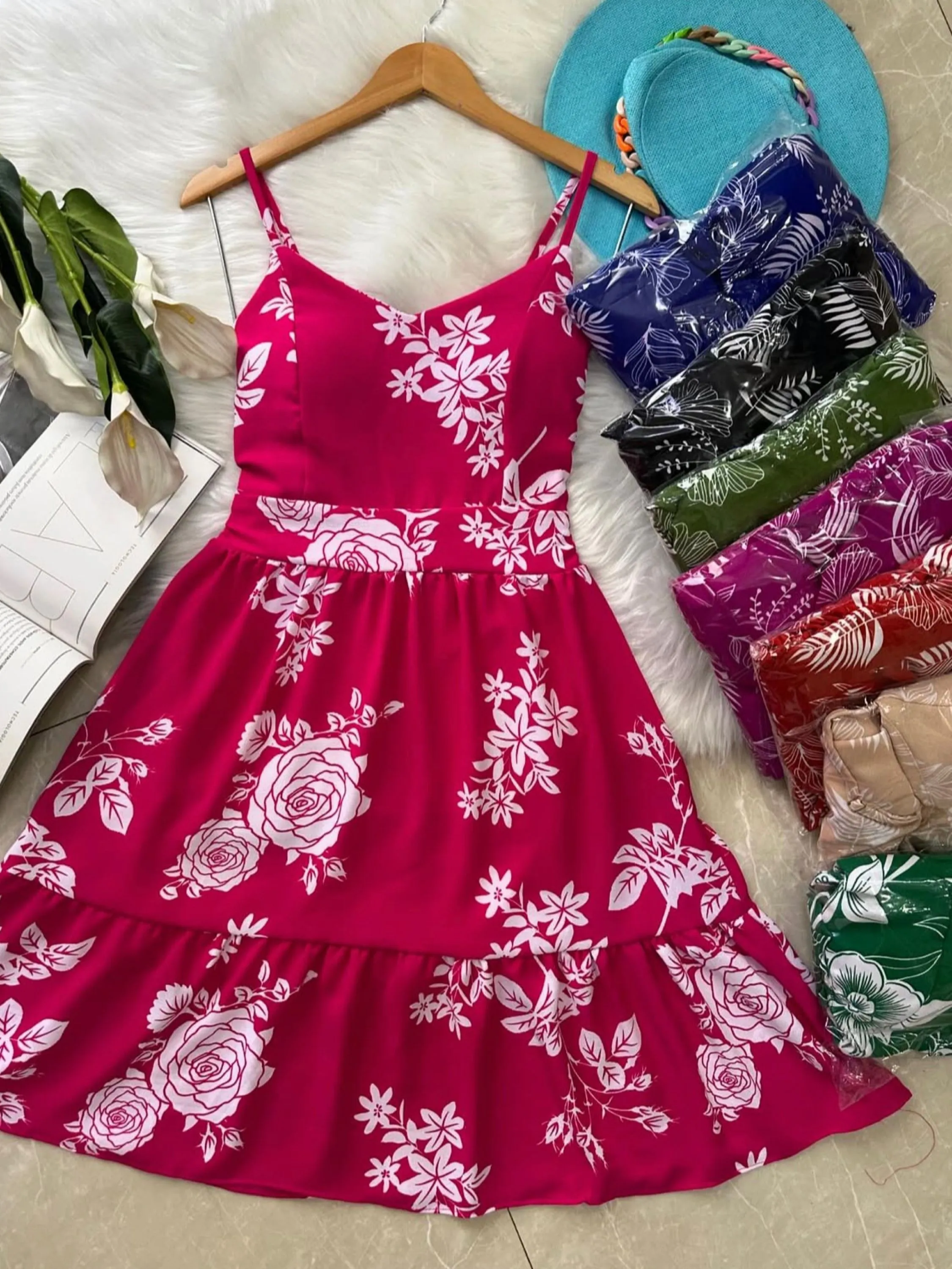 Vestido curto estampas