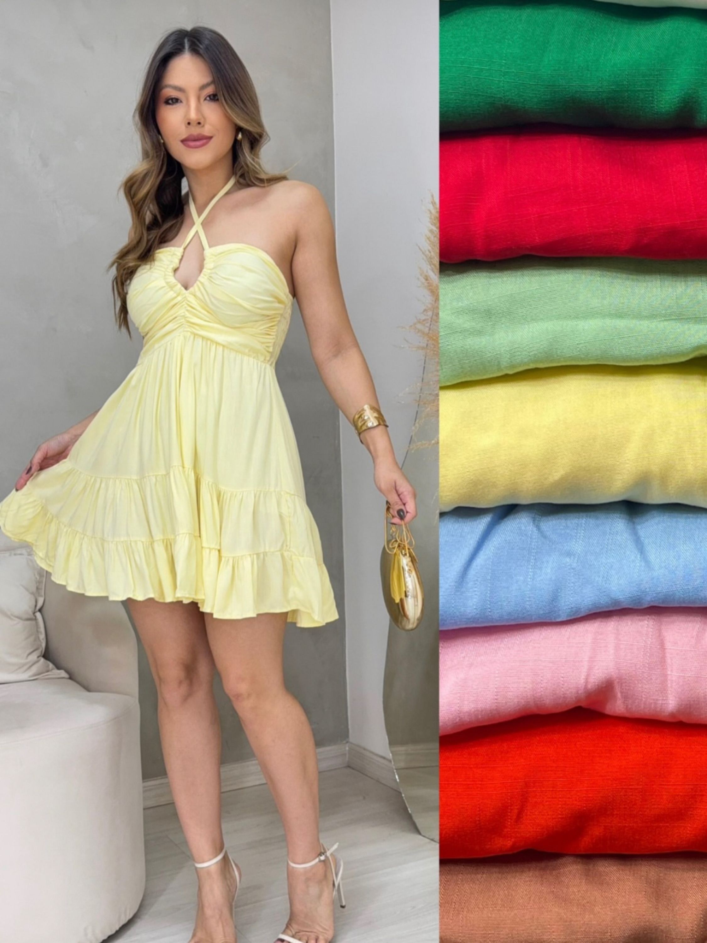 Vestido curto com bojo