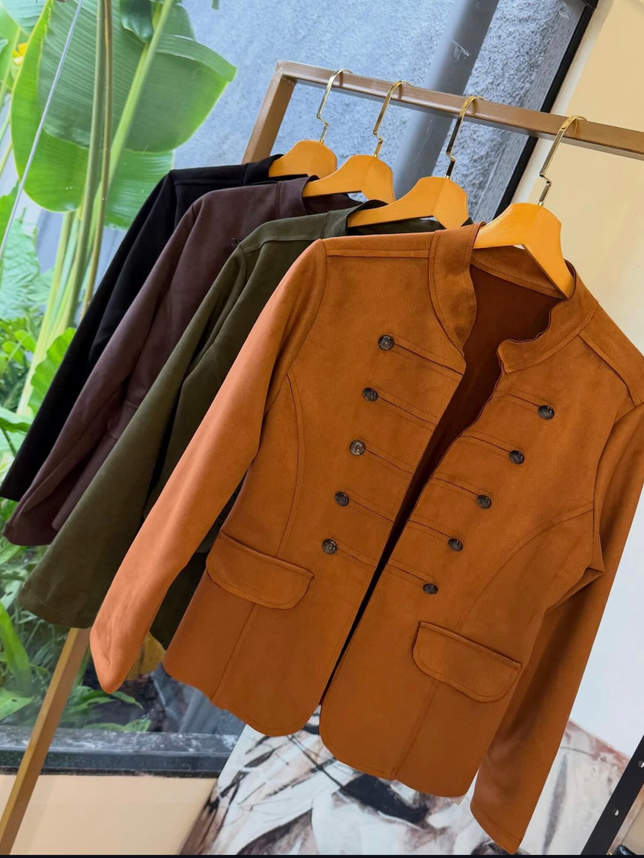 Jaqueta manga longa suede