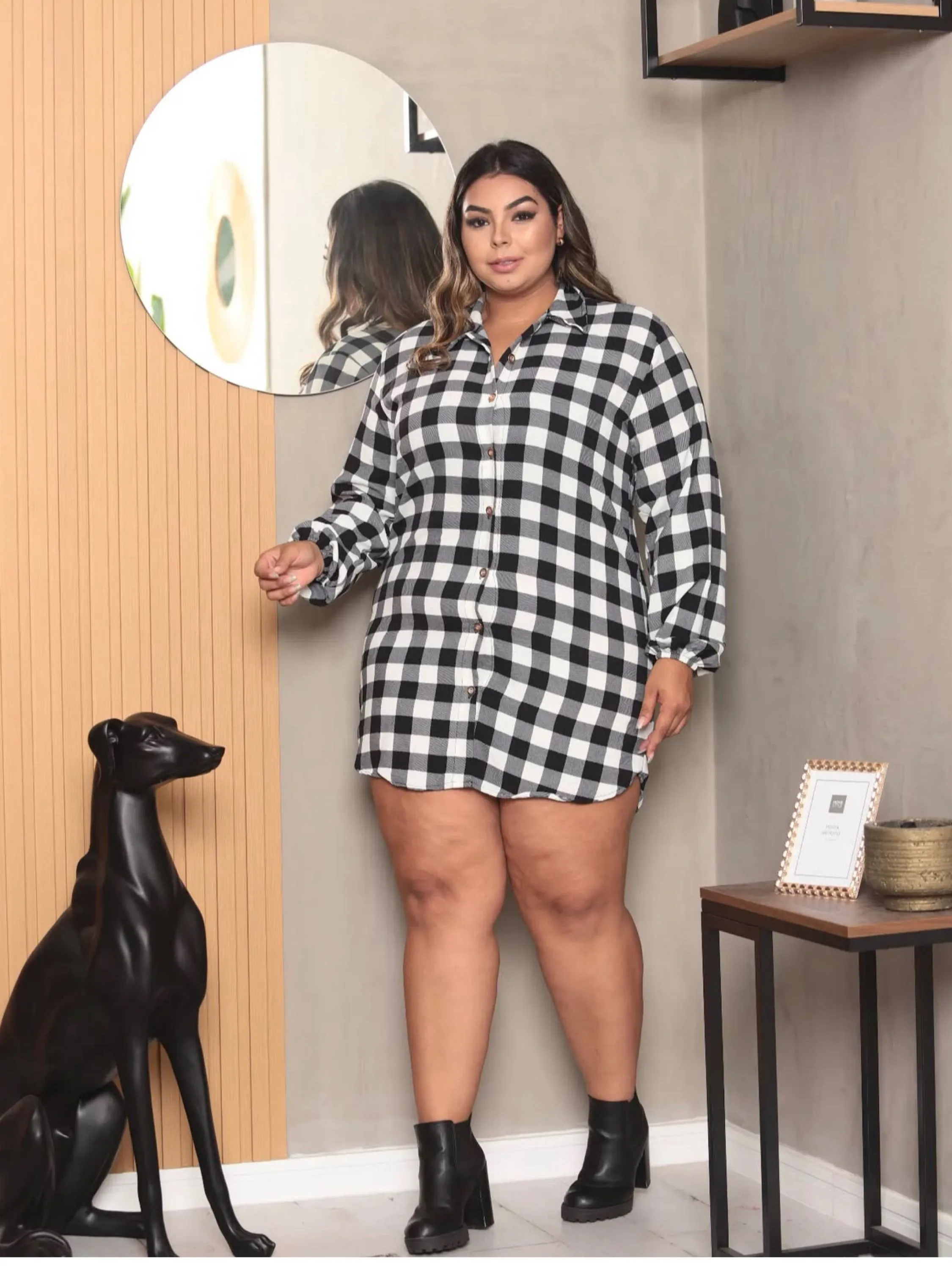 Camisa manga longa xadrez