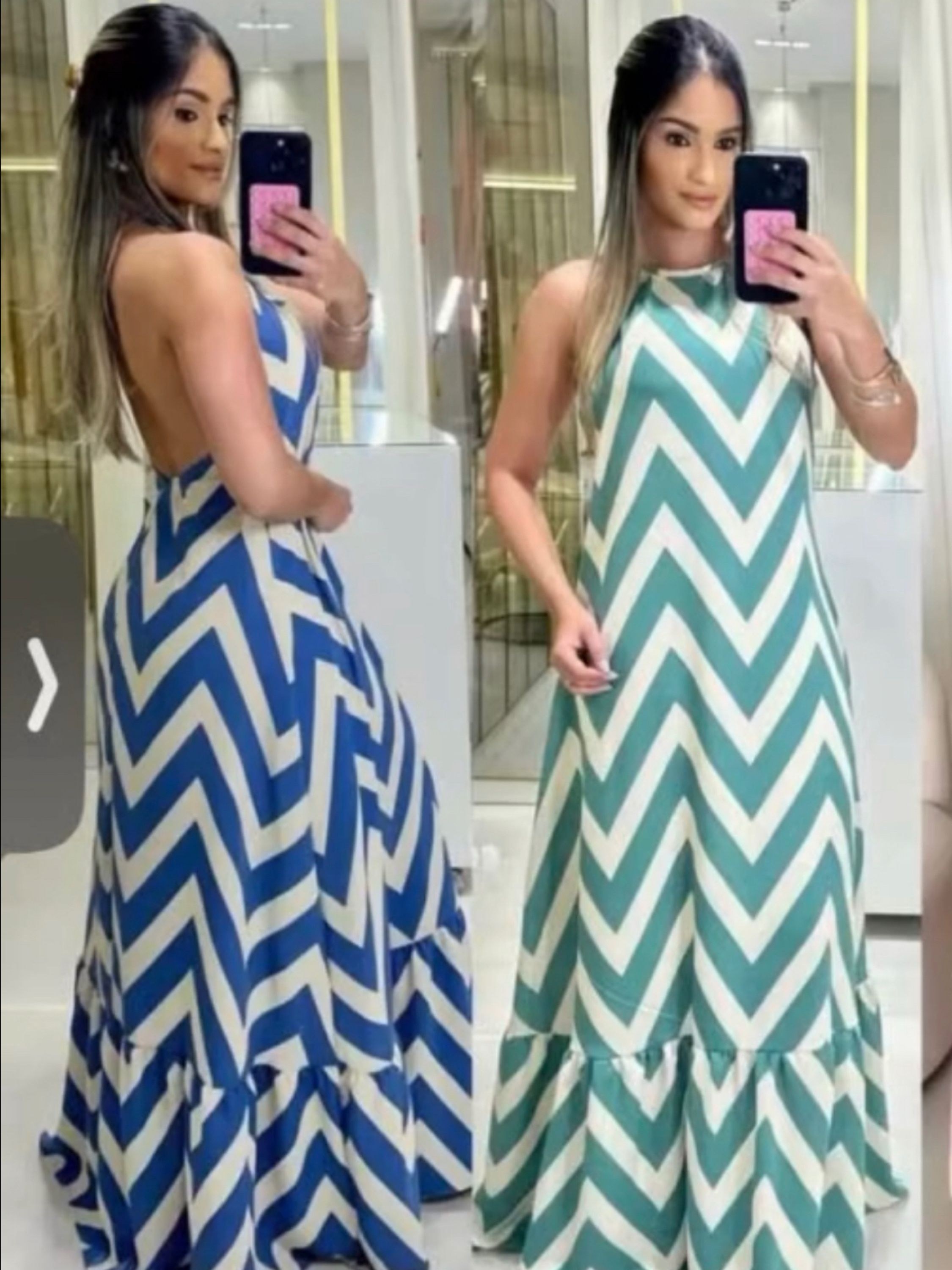 Vestido longo estampas variadas