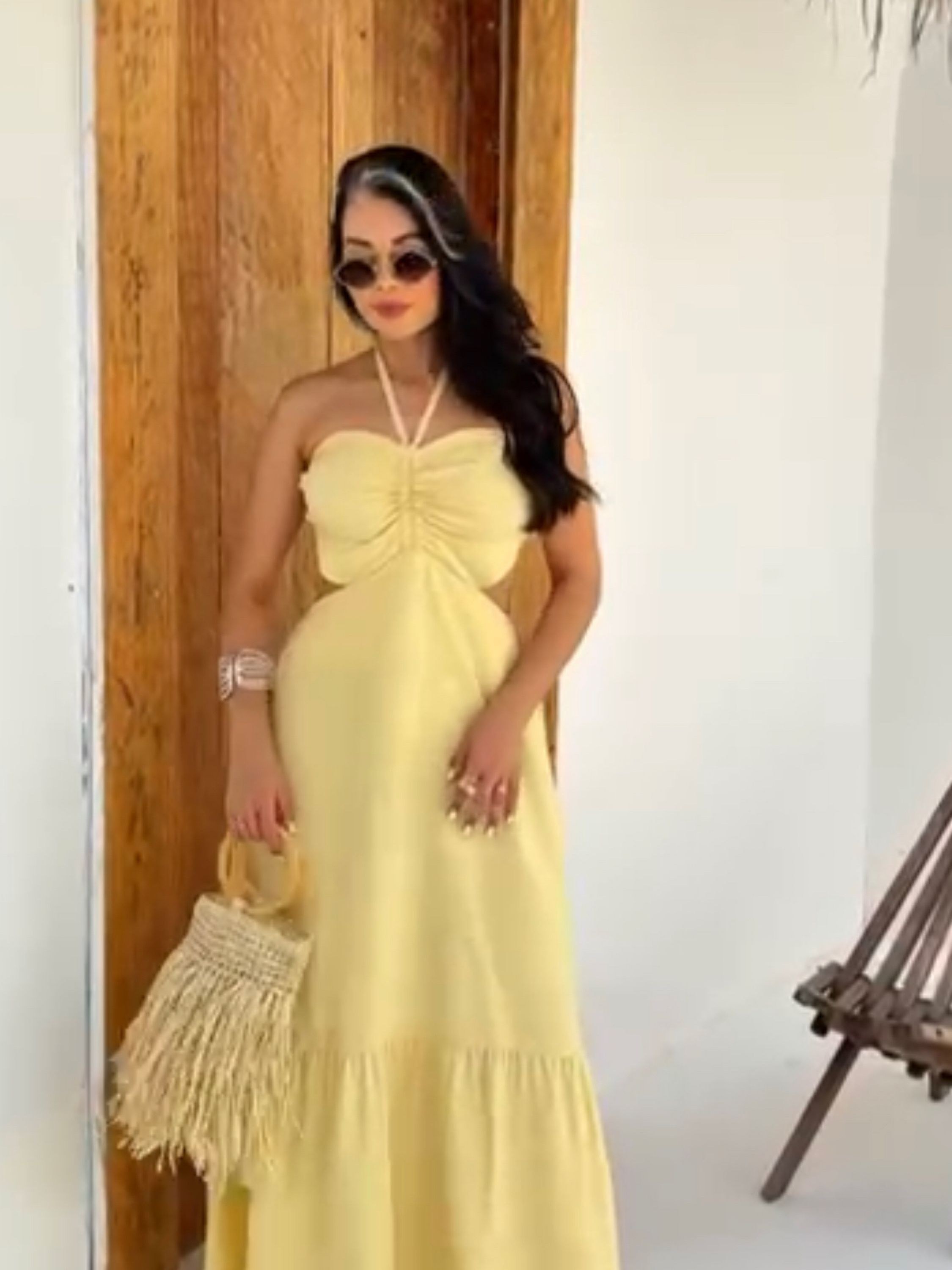 Vestido longo com bojo