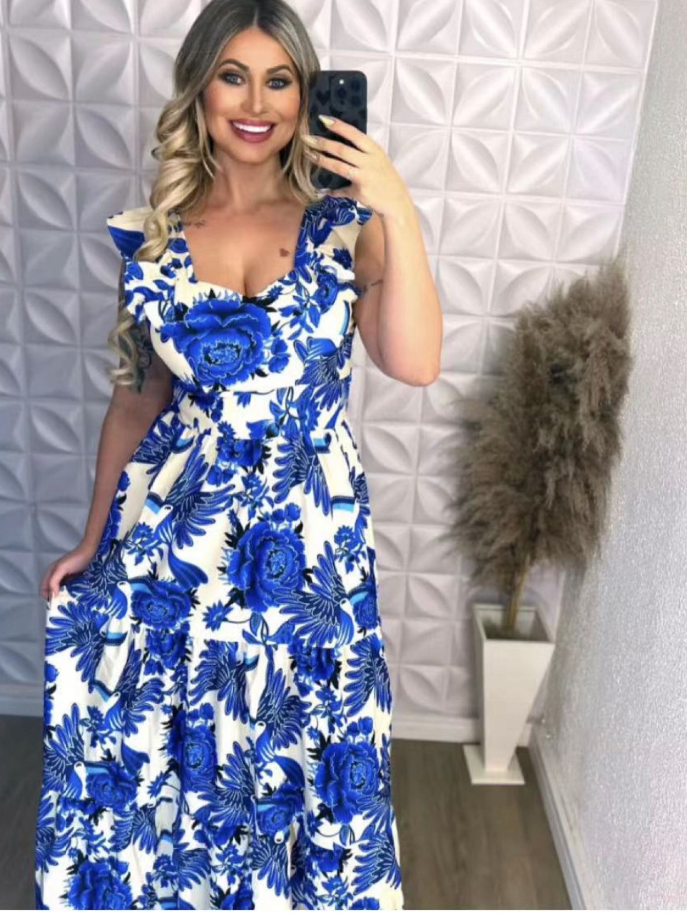 Vestido longo estampas