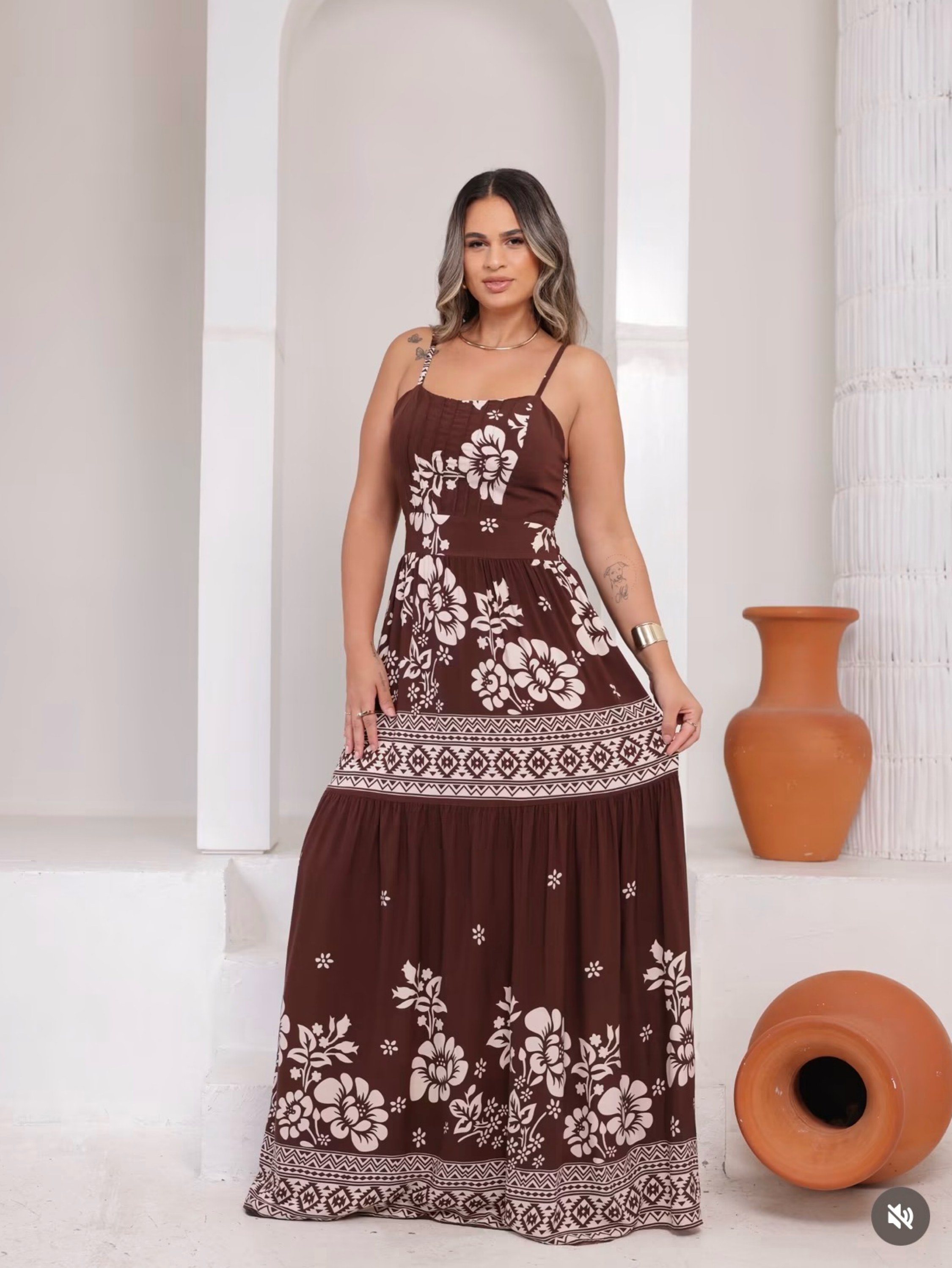 Vestido Longo estampas variadas