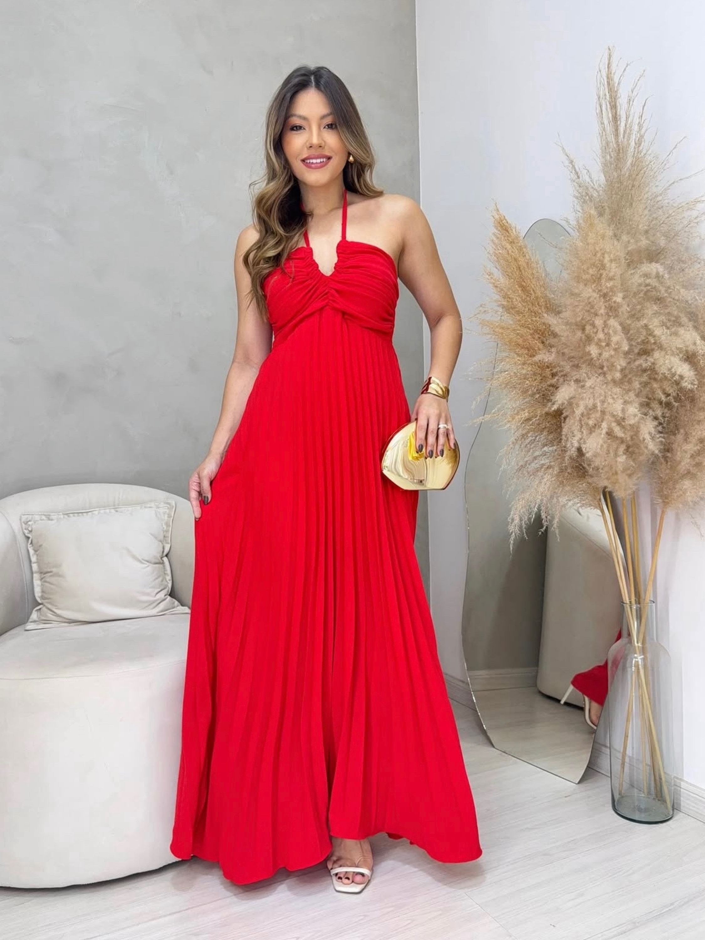 Vestido longo com bojo