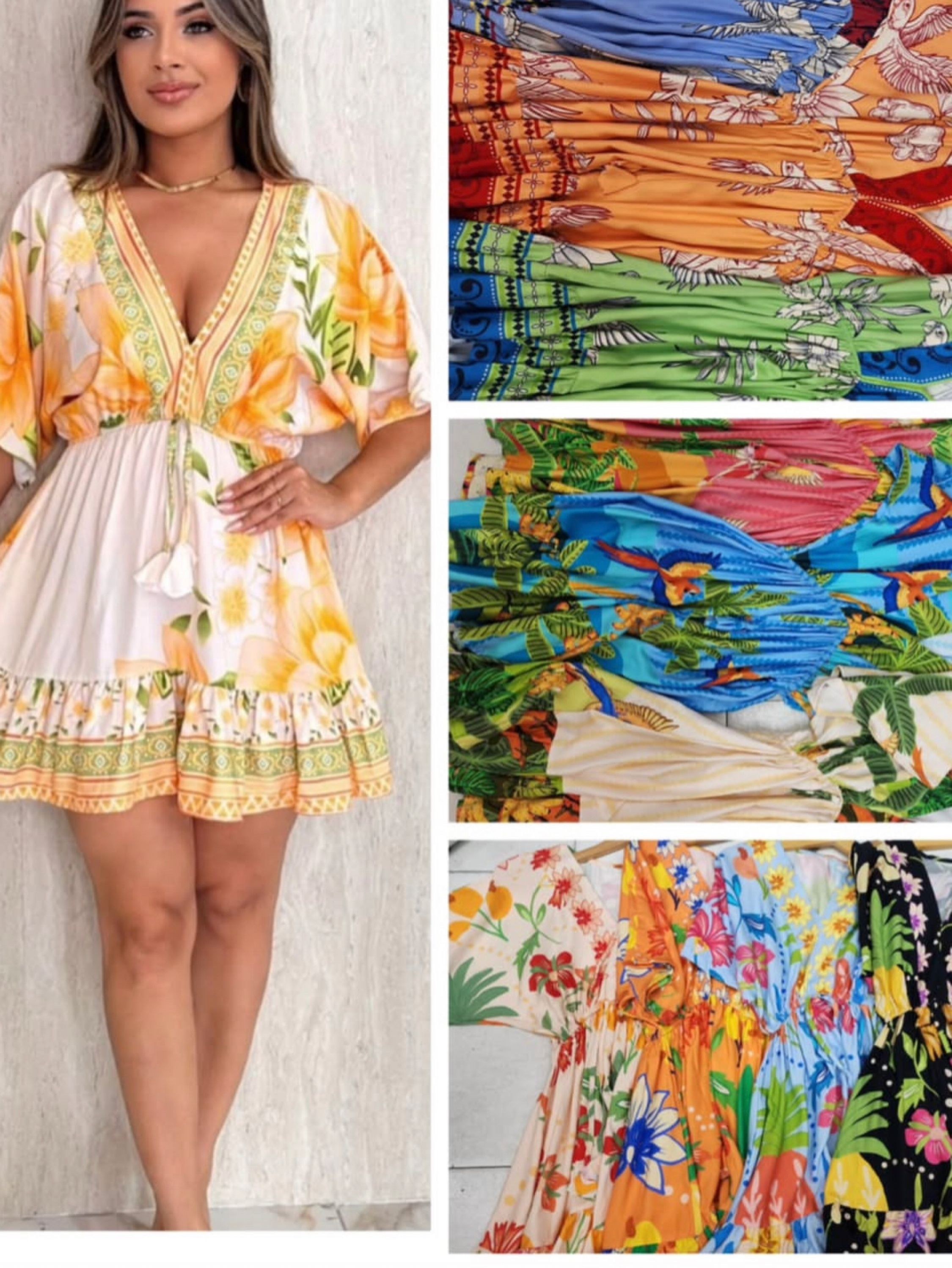 Vestido Curto estampas variadas