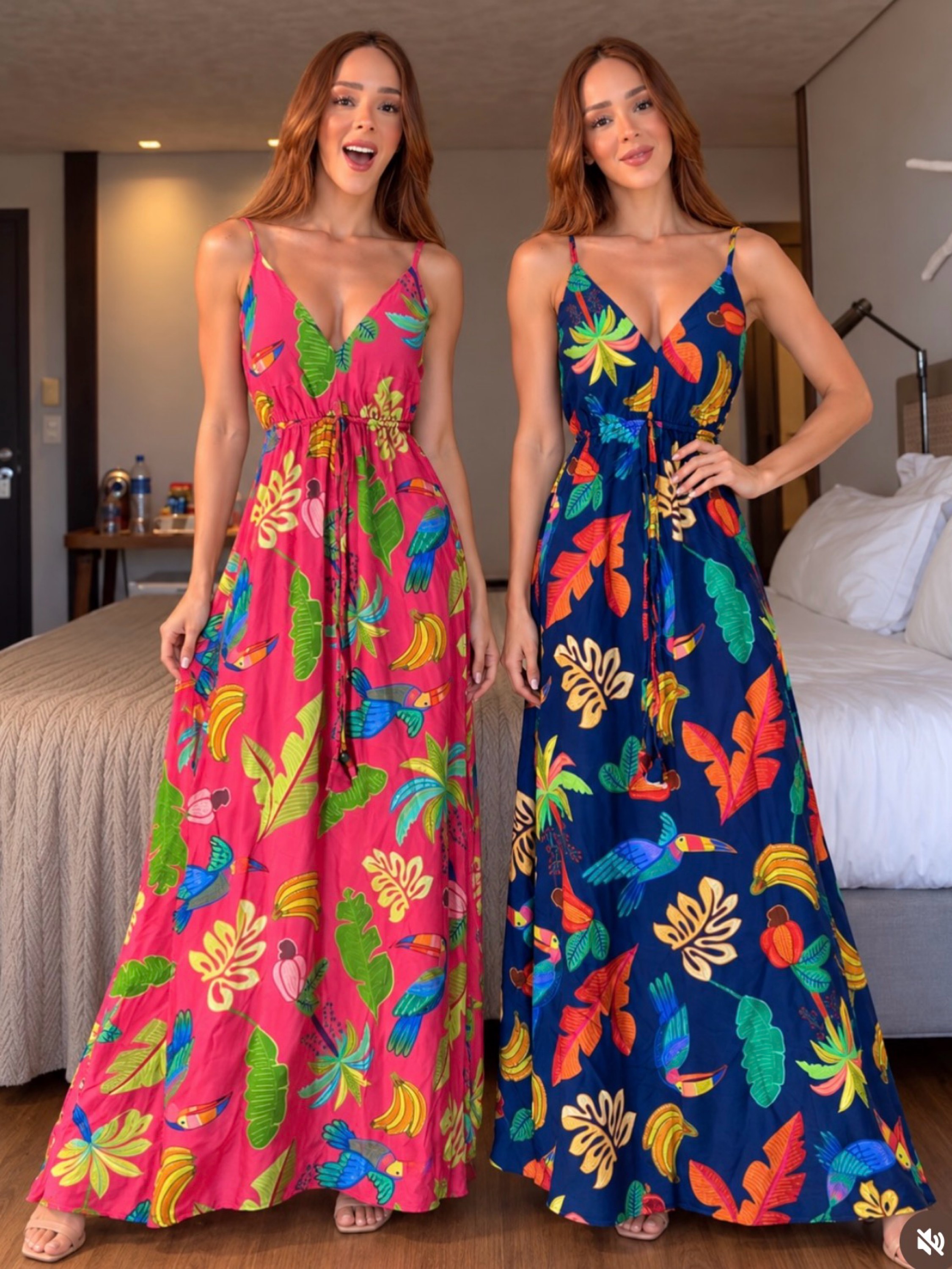 Vestido longo estampas variadas
