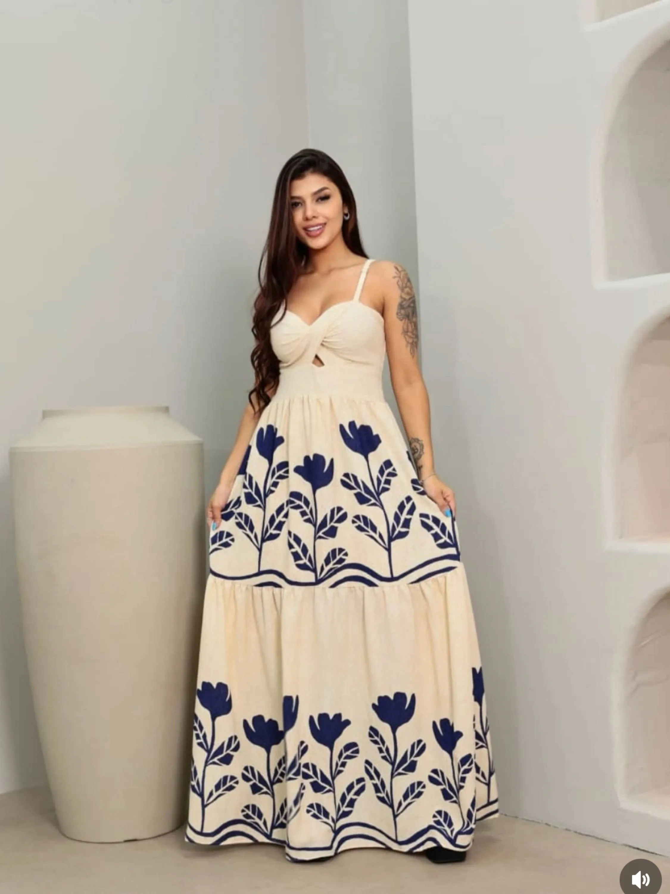 Vestido longo com bojo