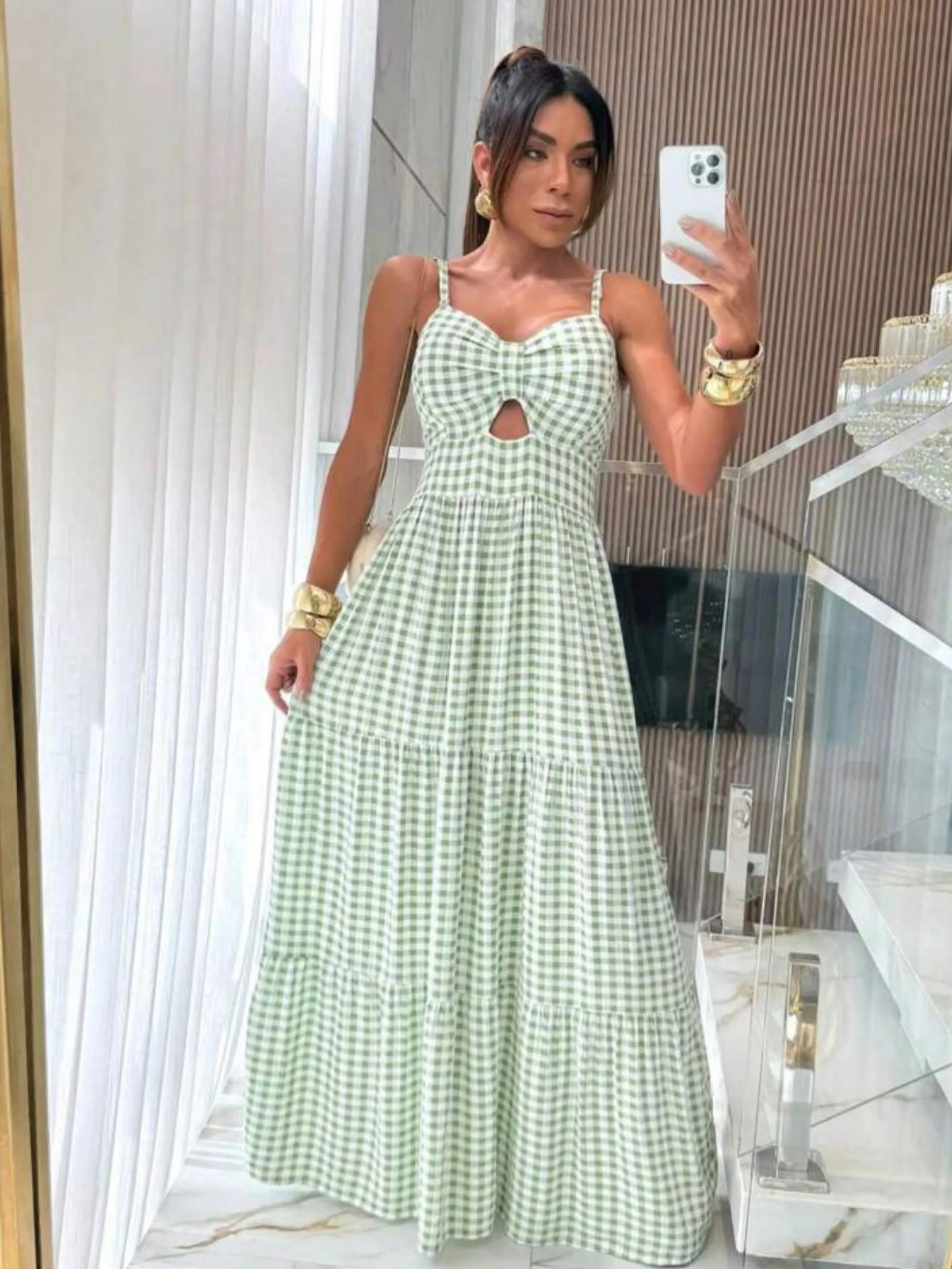 Vestido longo com bojo