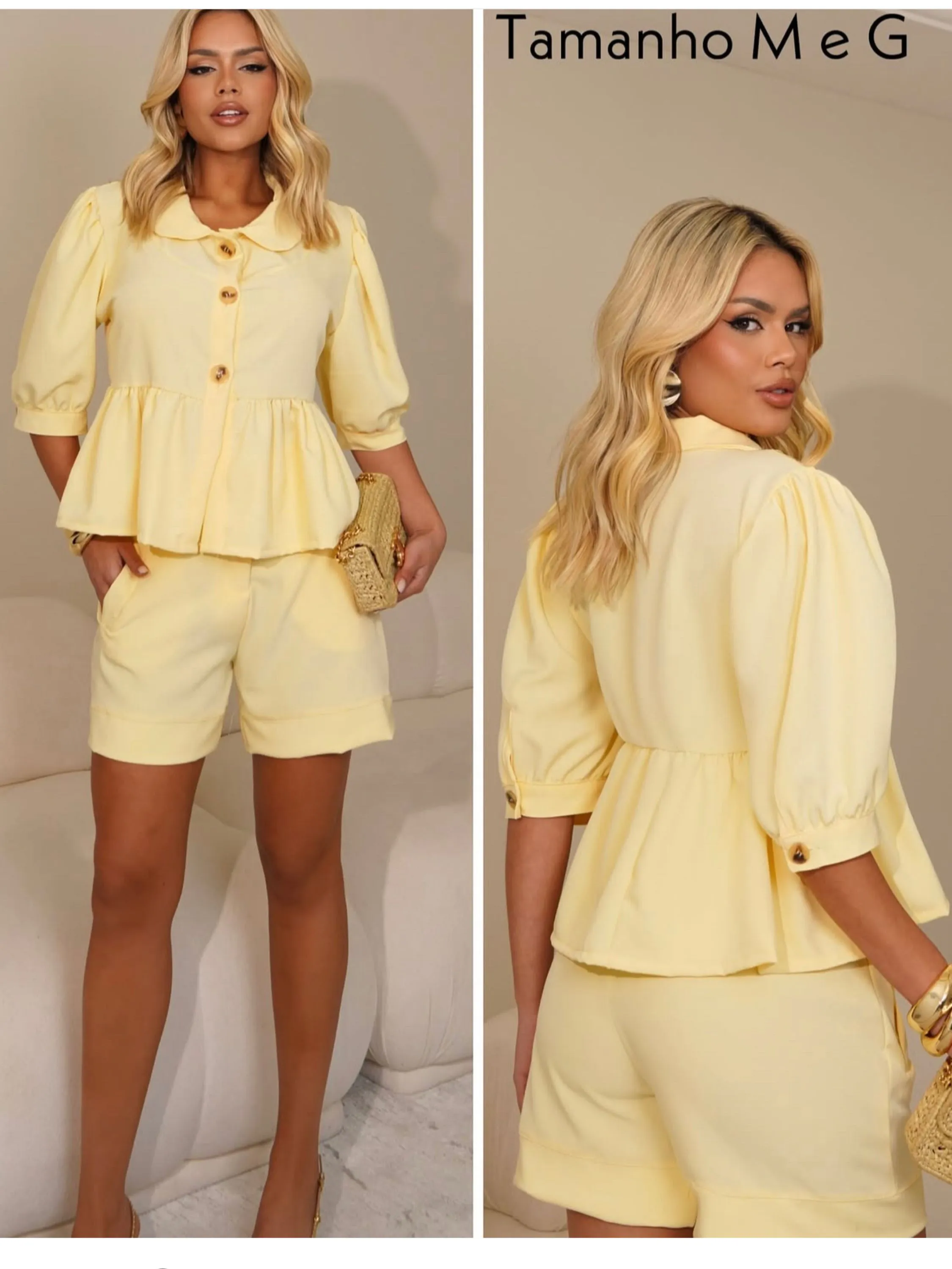 Blusa manga curta conjunto