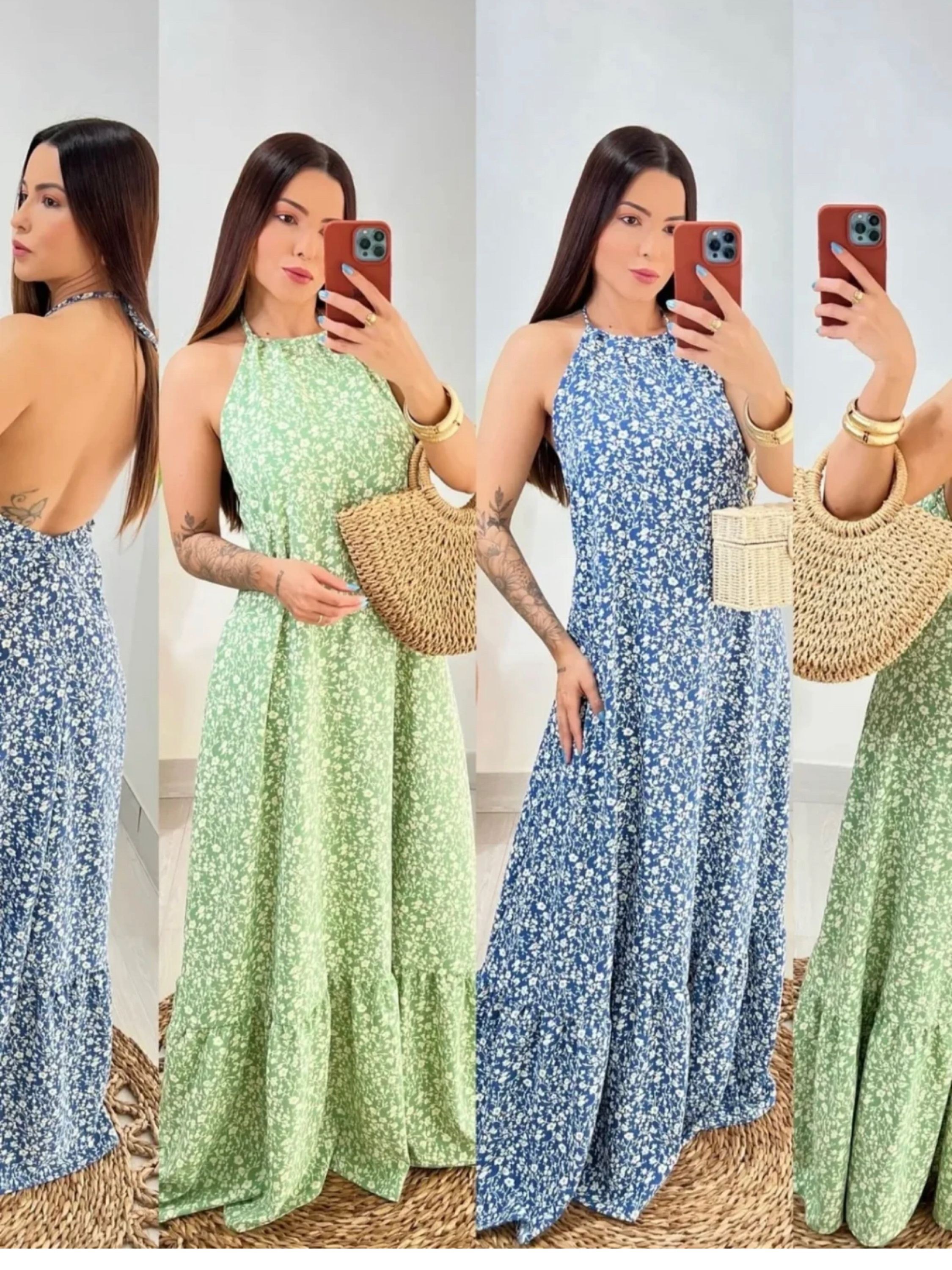 Vestido Longo estampas variadas