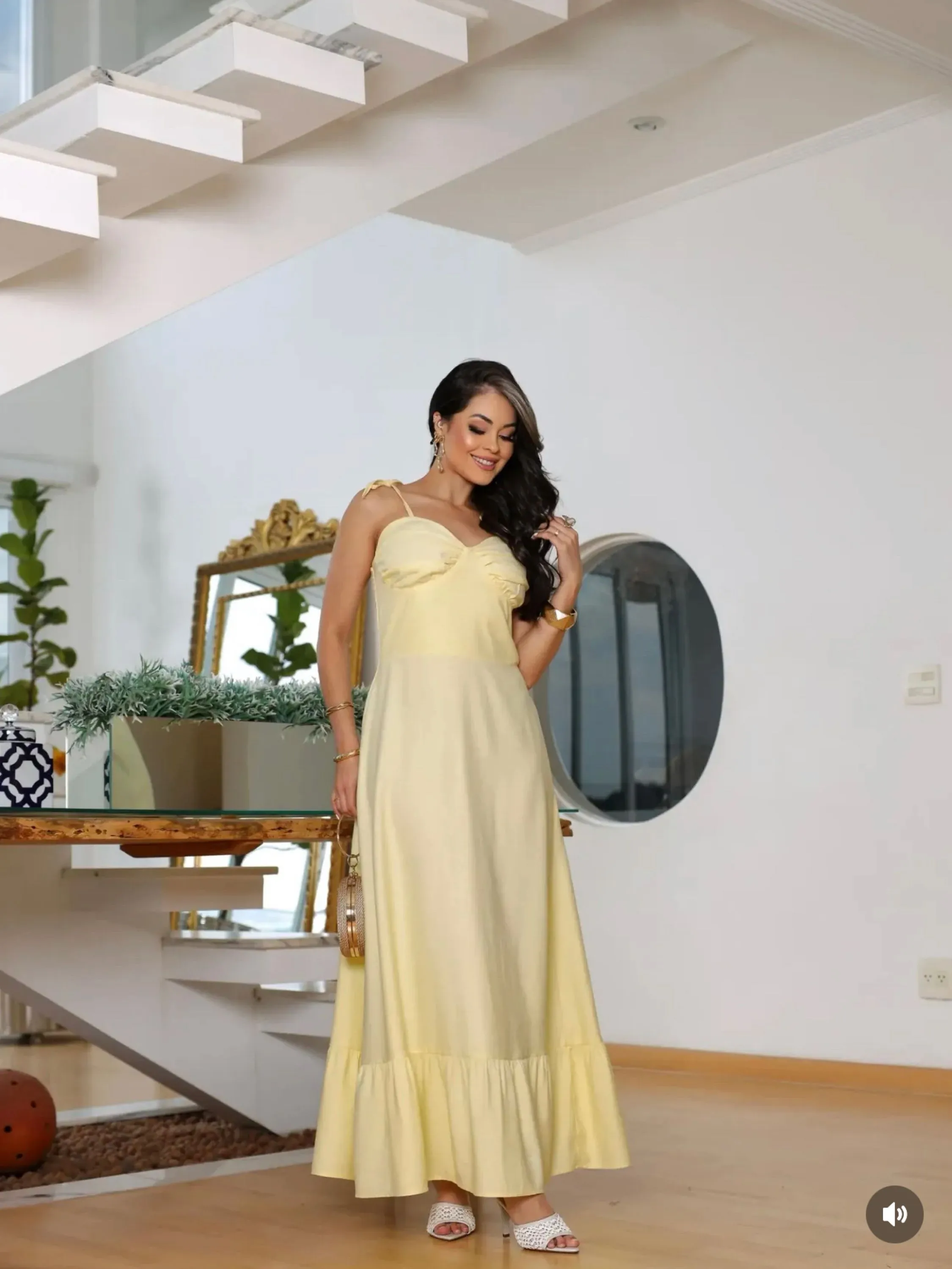 Vestido longo com bojo