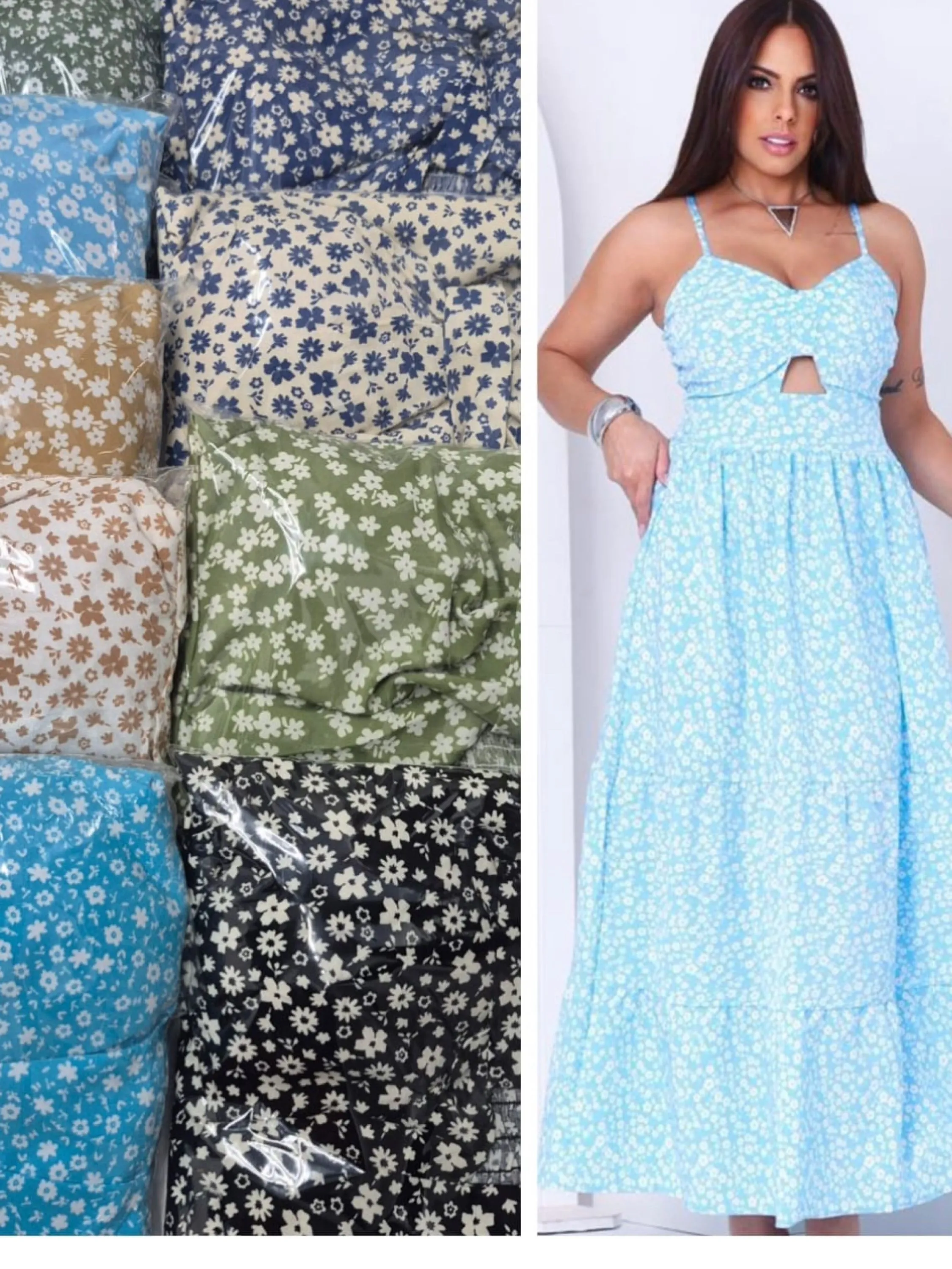 Vestido longo estampas