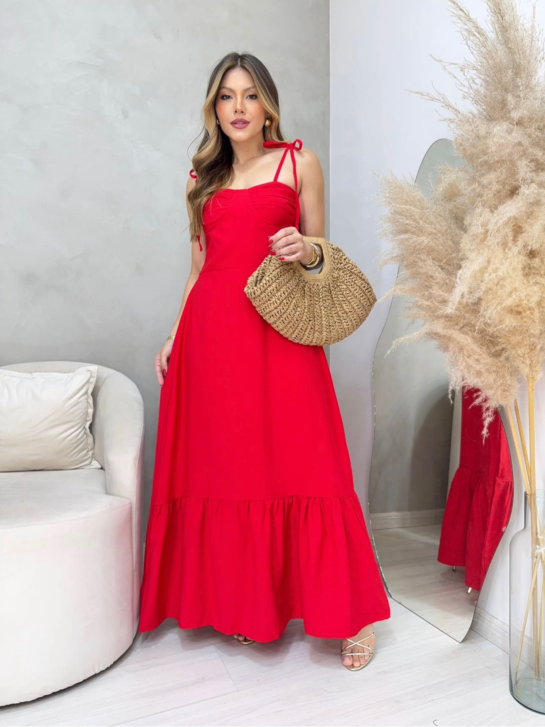 Vestido longo com bojo