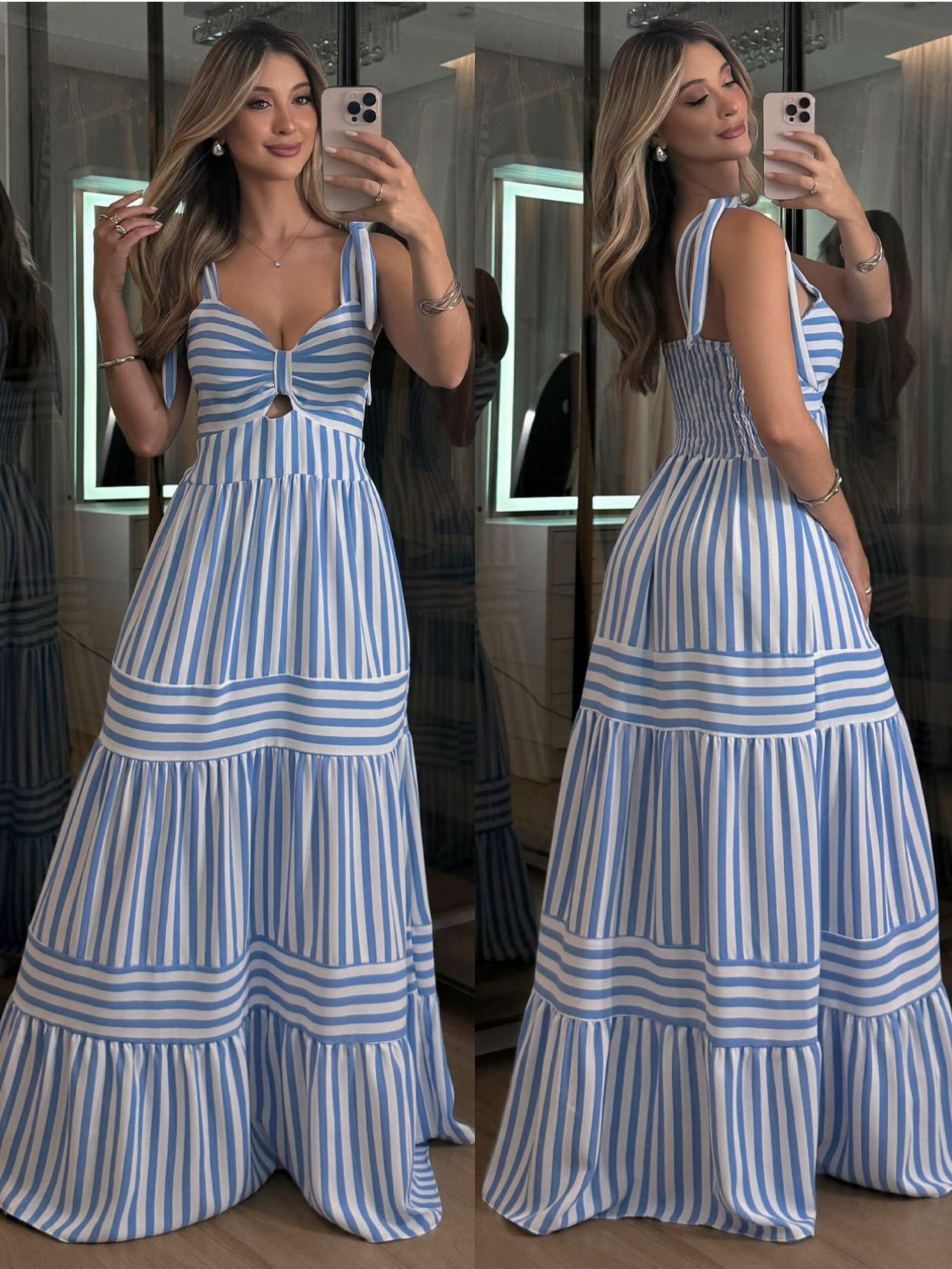 Vestido longo com bojo