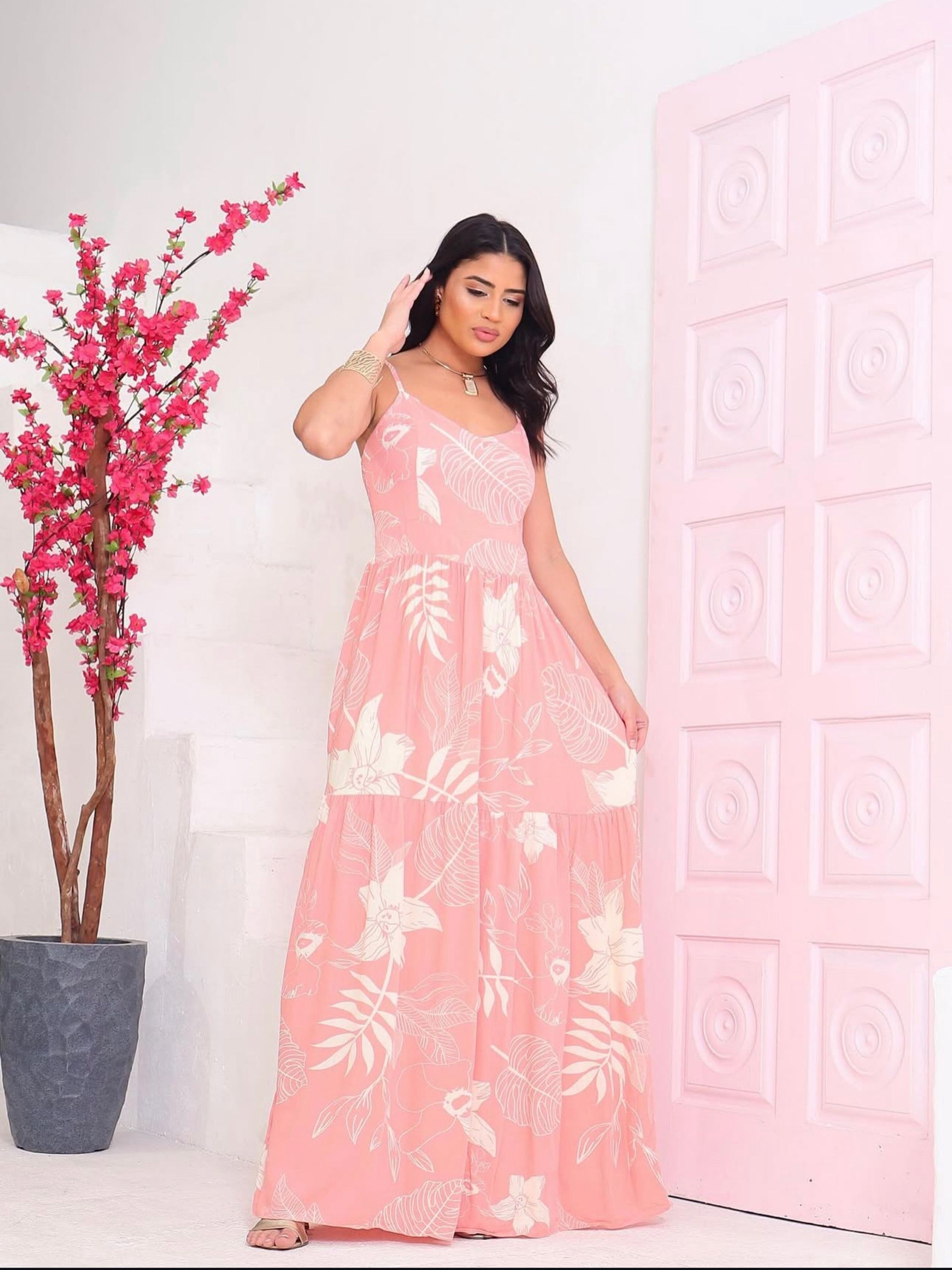 Vestido longo estampas