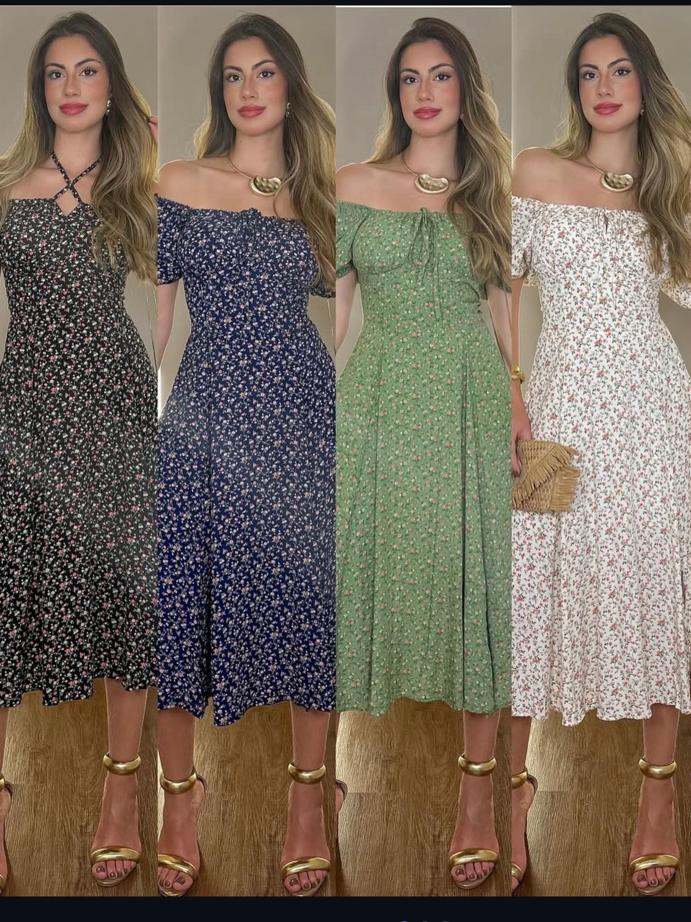 Vestido longo estampas