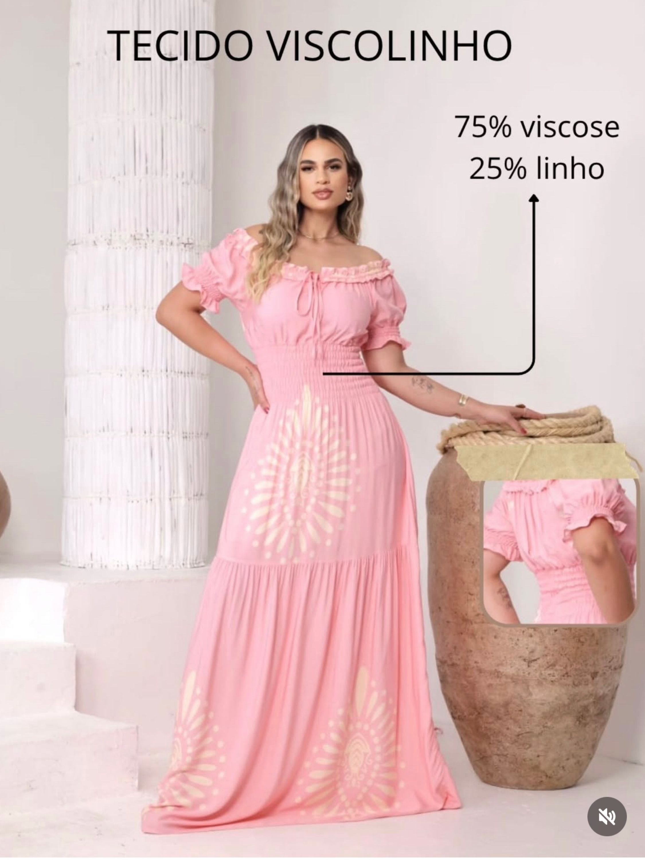 Vestido longo estampas variadas