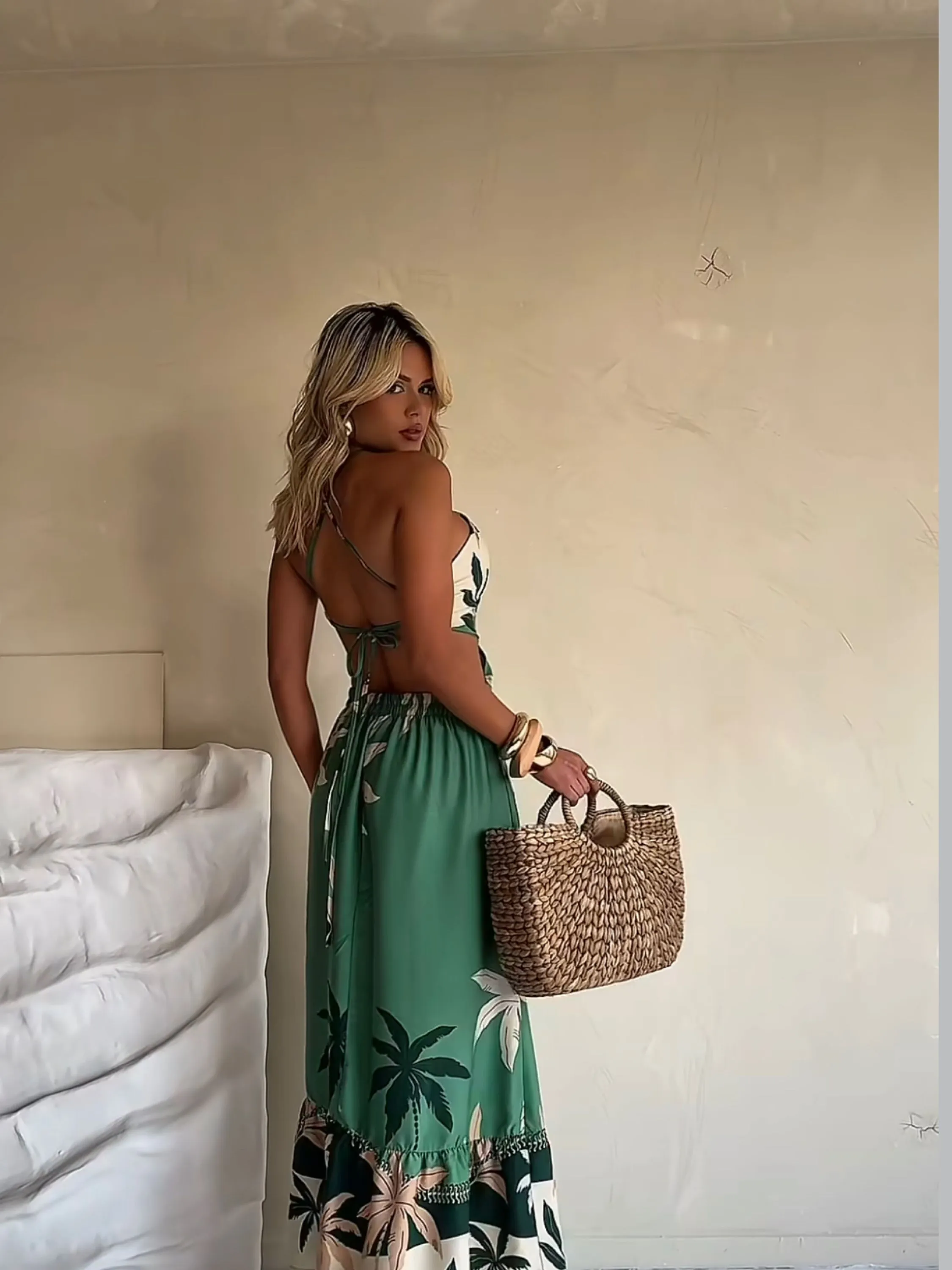 Vestido longo estampa variados