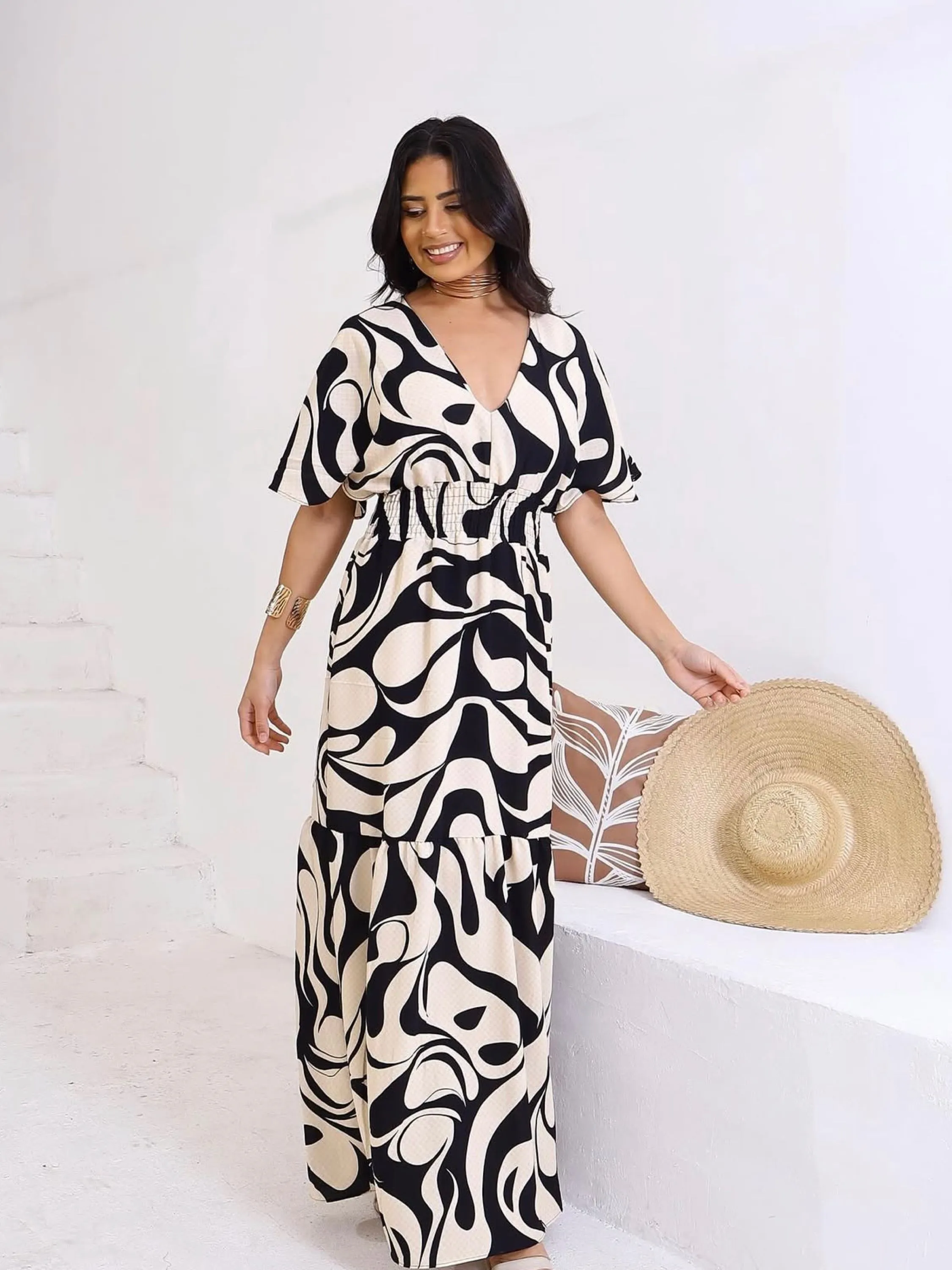 Vestido Longo estampas variadas