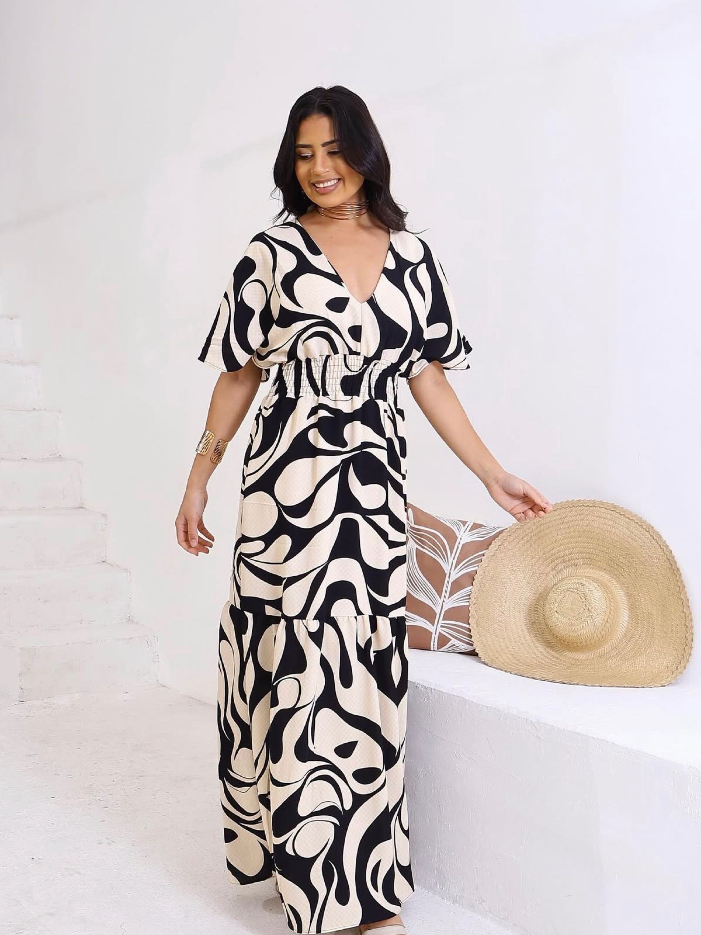 Vestido Longo estampas variadas