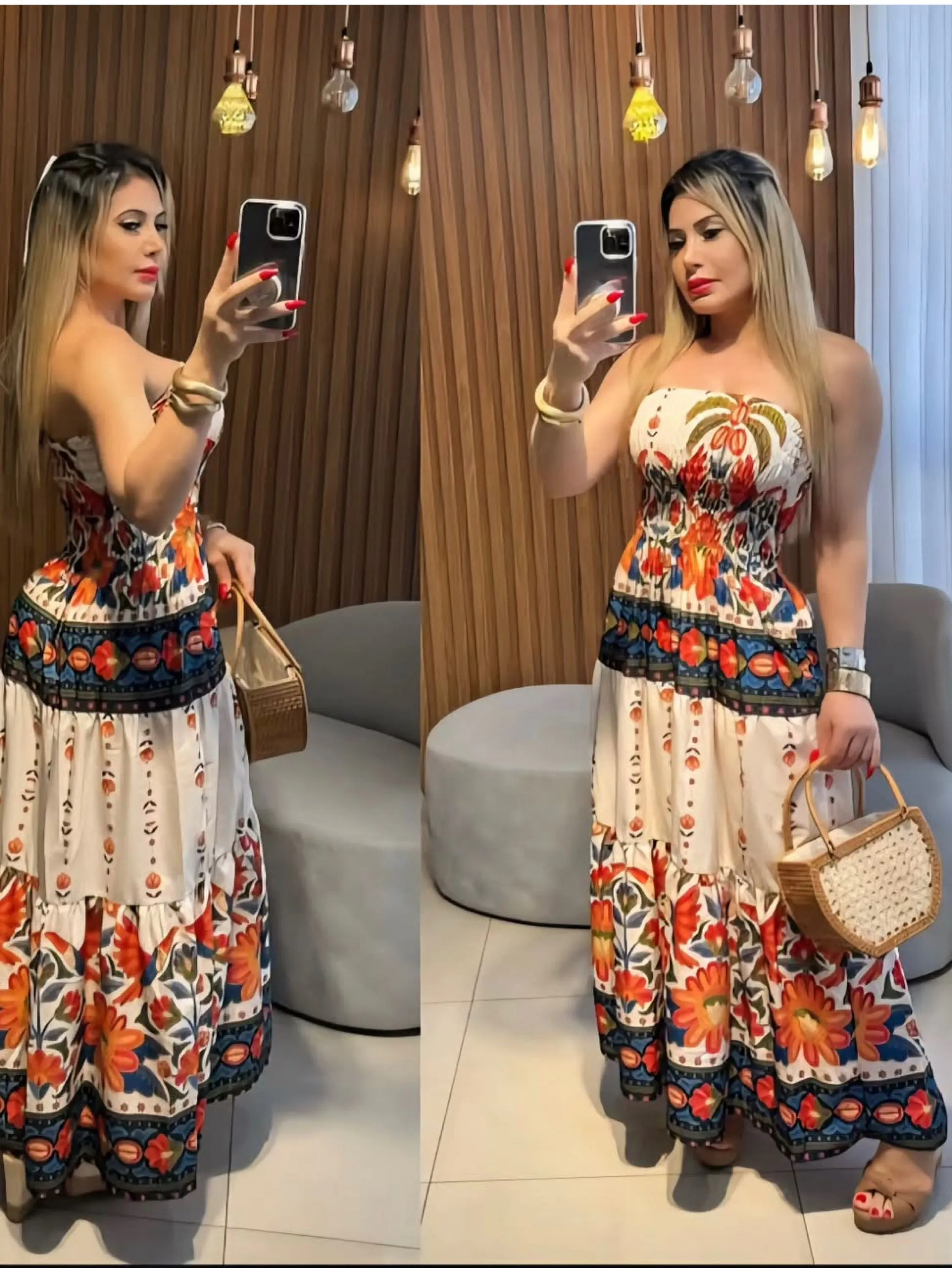 Vestido longo estampas